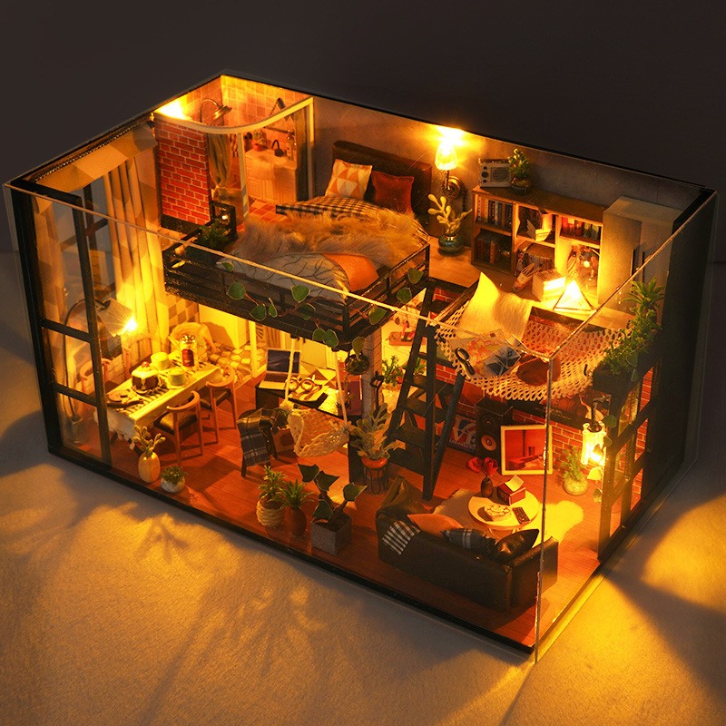Utopia-Inspired Miniature House Kit with Dust Cover