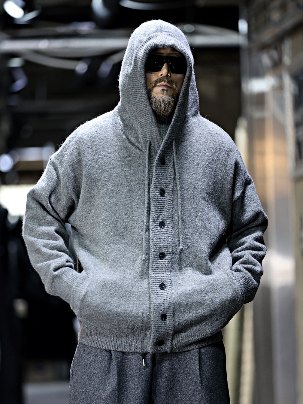 連帽針織開襟衫外套