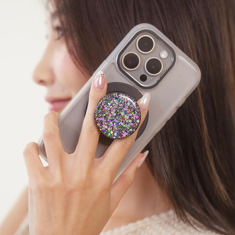 繽紛雪花 (經典黑) MagSafe 磁吸 - 手機氣囊伸縮支架