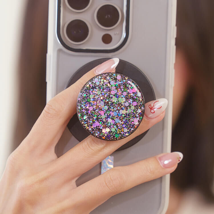 繽紛雪花 (經典黑) MagSafe 磁吸 - 手機氣囊伸縮支架