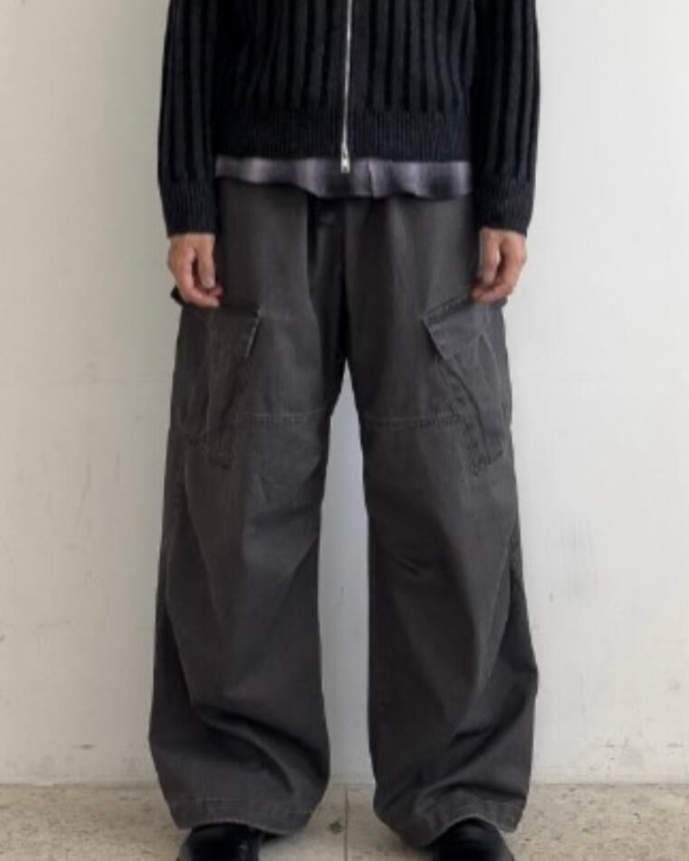 淨色可束腳工裝鬆身褲 P3198