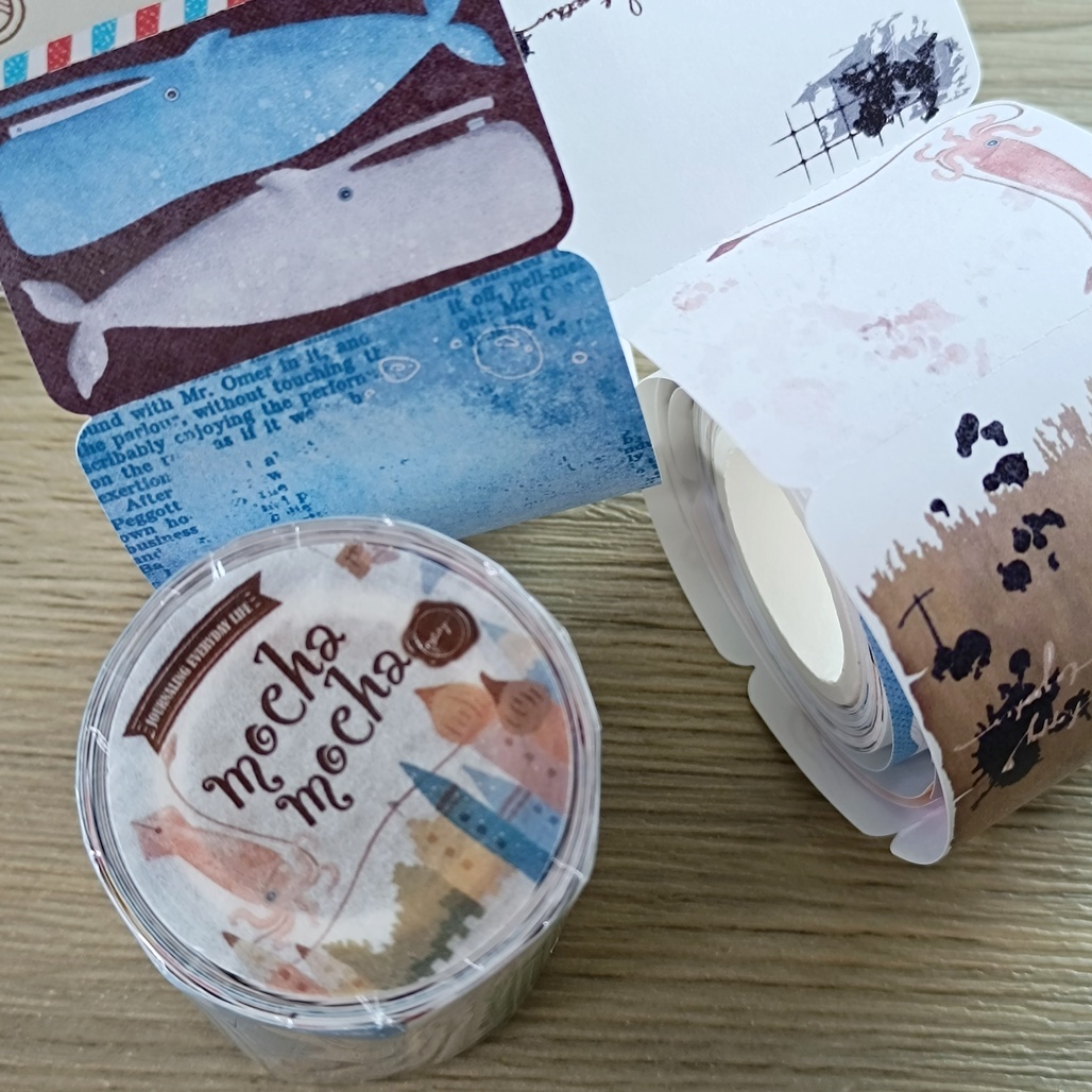 好築藝xfafax哈啾x芝麻球．Mocha Mocha 5cm模造紙割型膠帶 <整捲/分裝>