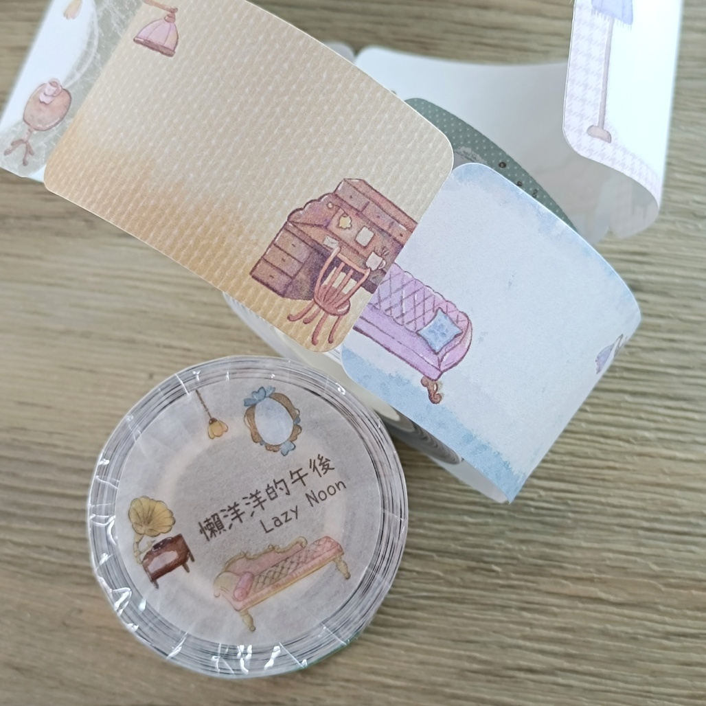 好築藝．懶洋洋的午後 4cm模造紙割型膠帶 <整捲/分裝>
