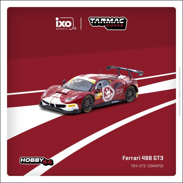 Tarmac Works 1/64 法拉利 488 GT3 澳門 GT 盃 2023 Chen Weian 合金車
