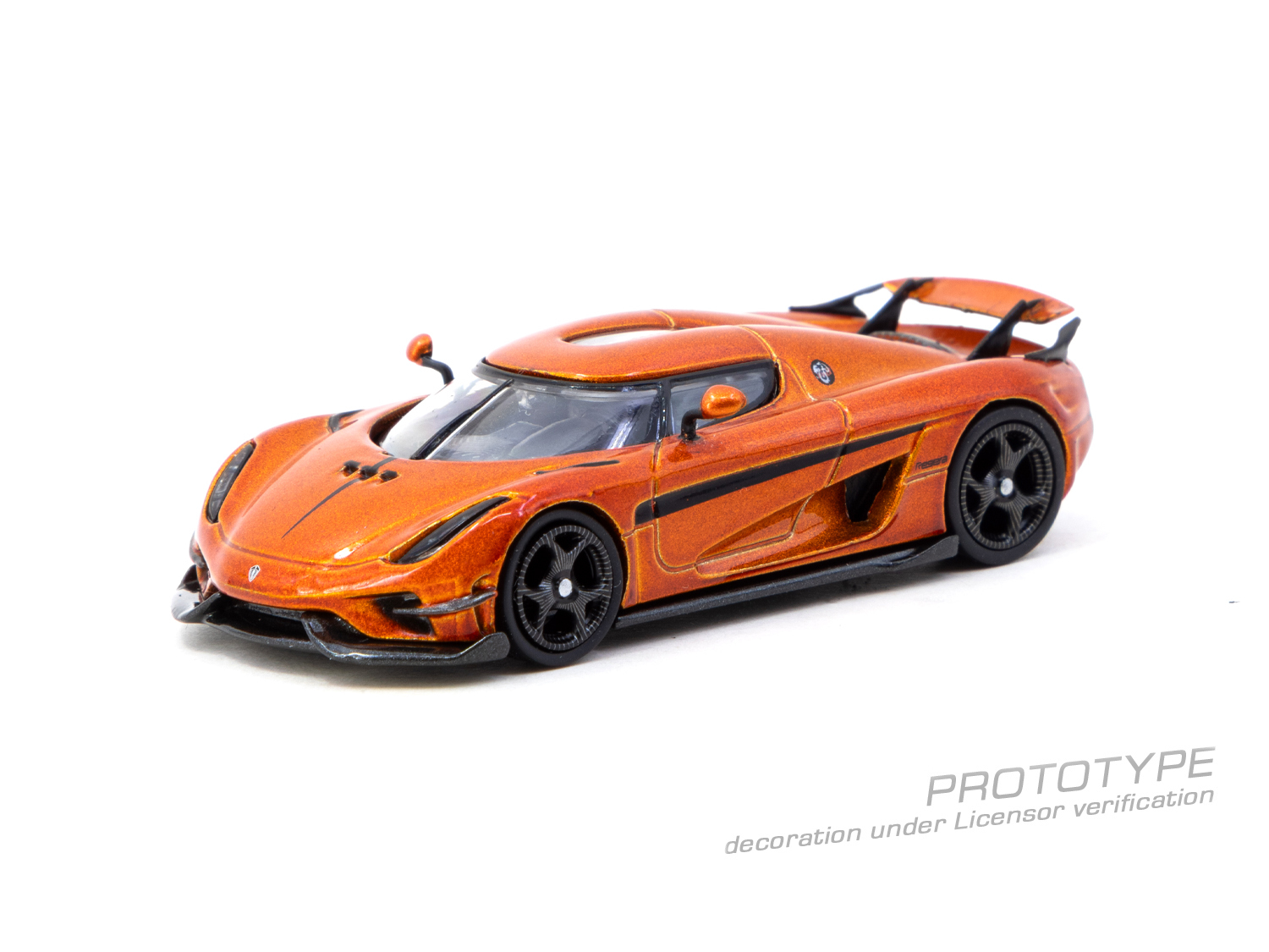 Tarmac Works 1/64 Koenigsegg Regera 橙色金屬黑間條 合金車