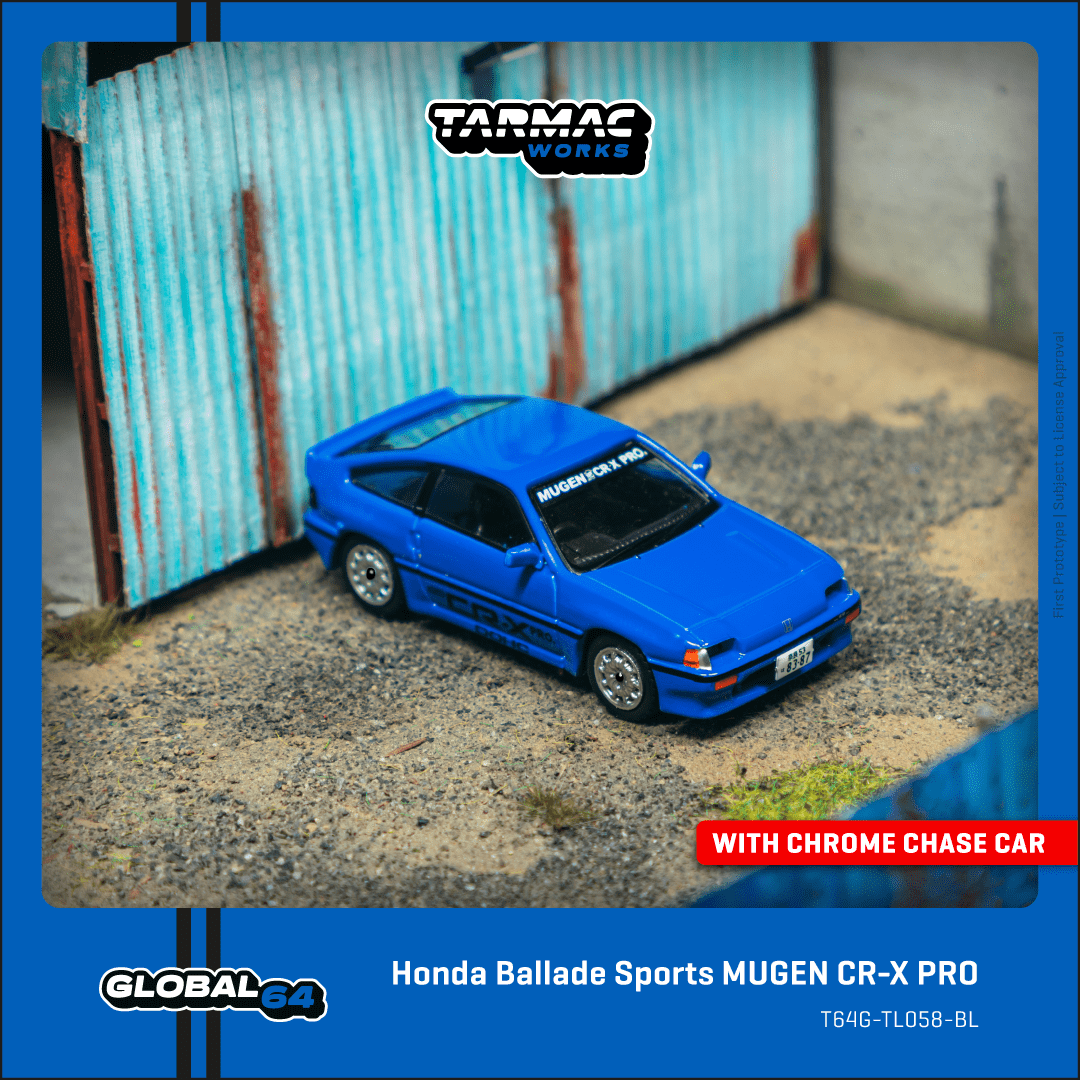 Tarmac Works 1/64 本田 HONDA Ballade Sports 無限 MUGEN CR-X PRO 藍色