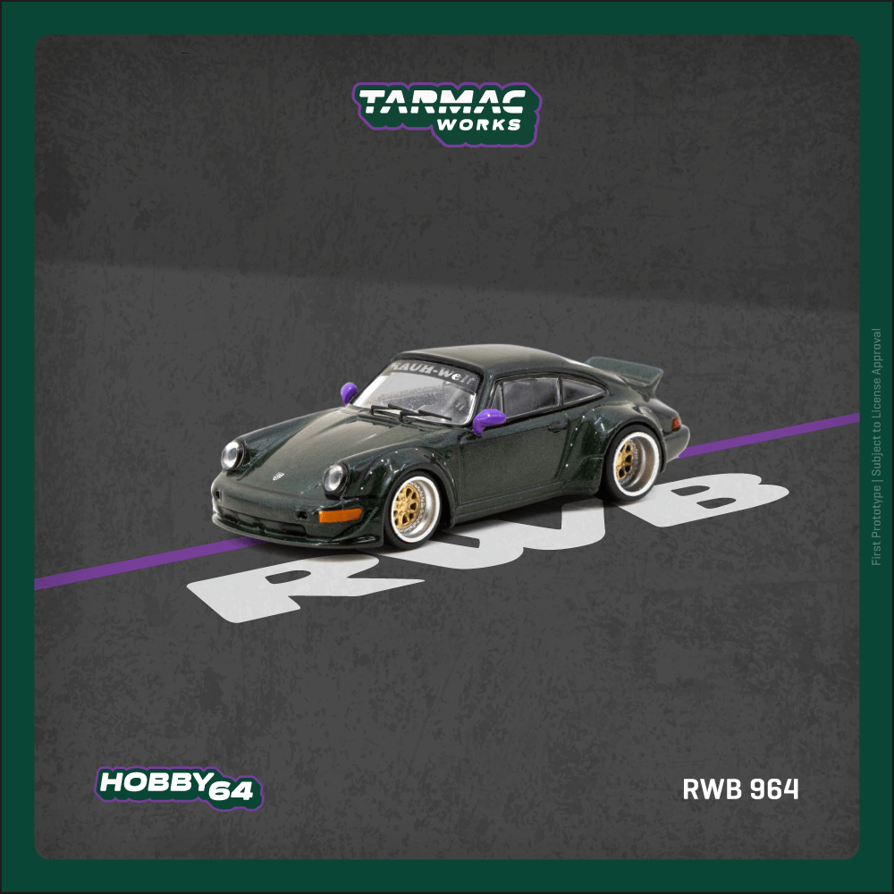 Tarmac Works 1/64 RWB 964 綠色 寬體保時捷