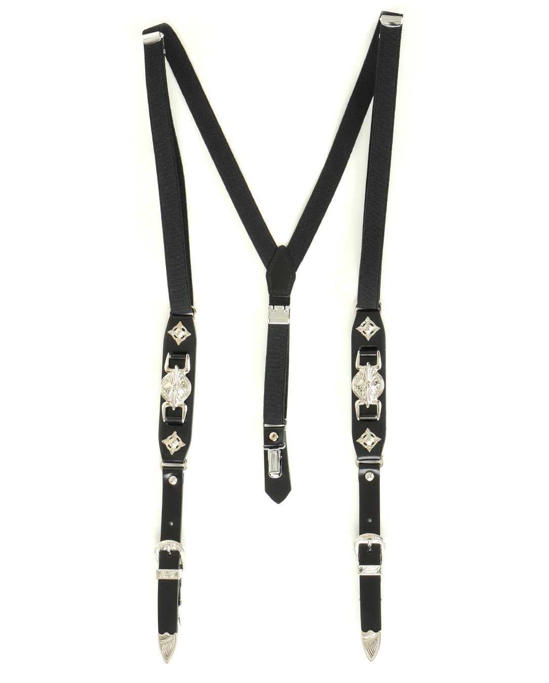TOGA / Metal Leather Suspenders black