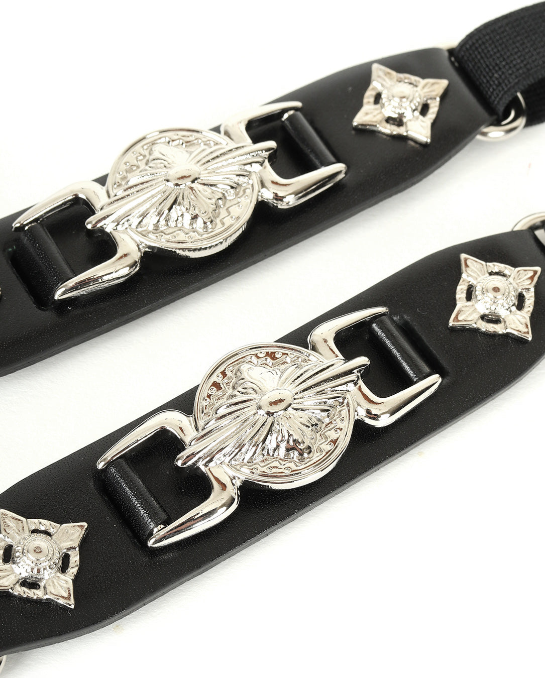 TOGA / Metal Leather Suspenders black