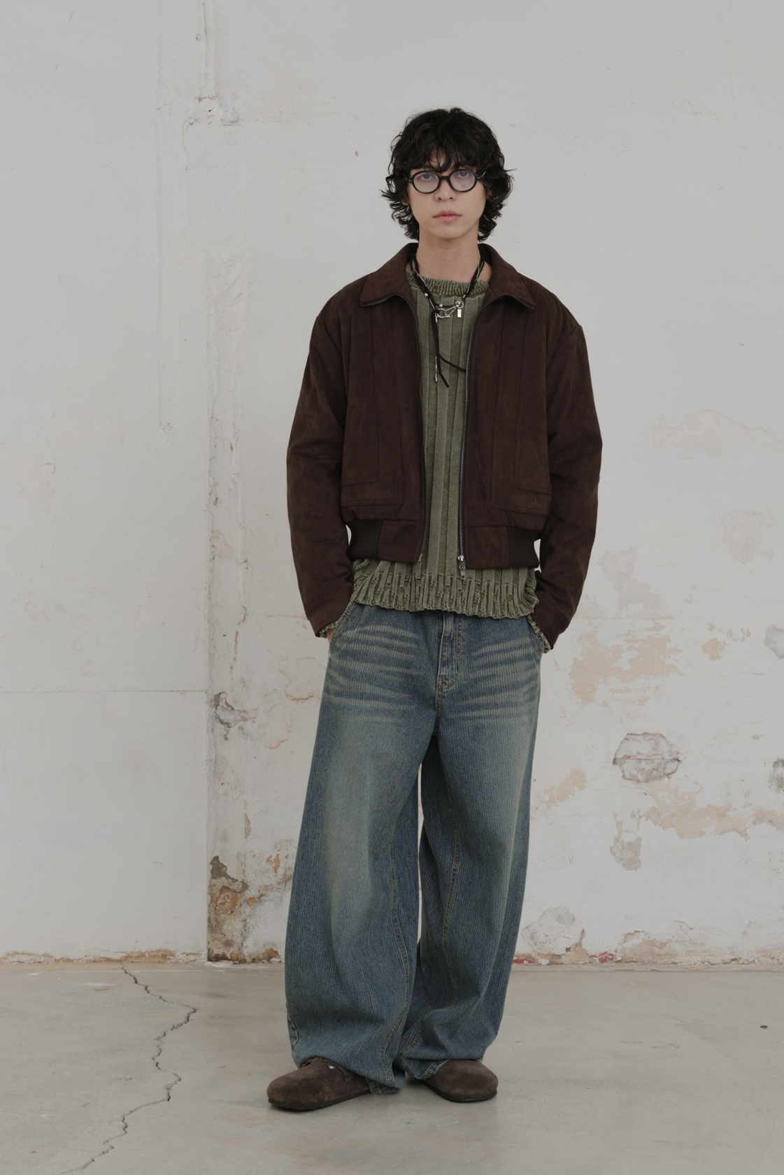 Lauren Cropped Suede High-Neck Jacket #外套