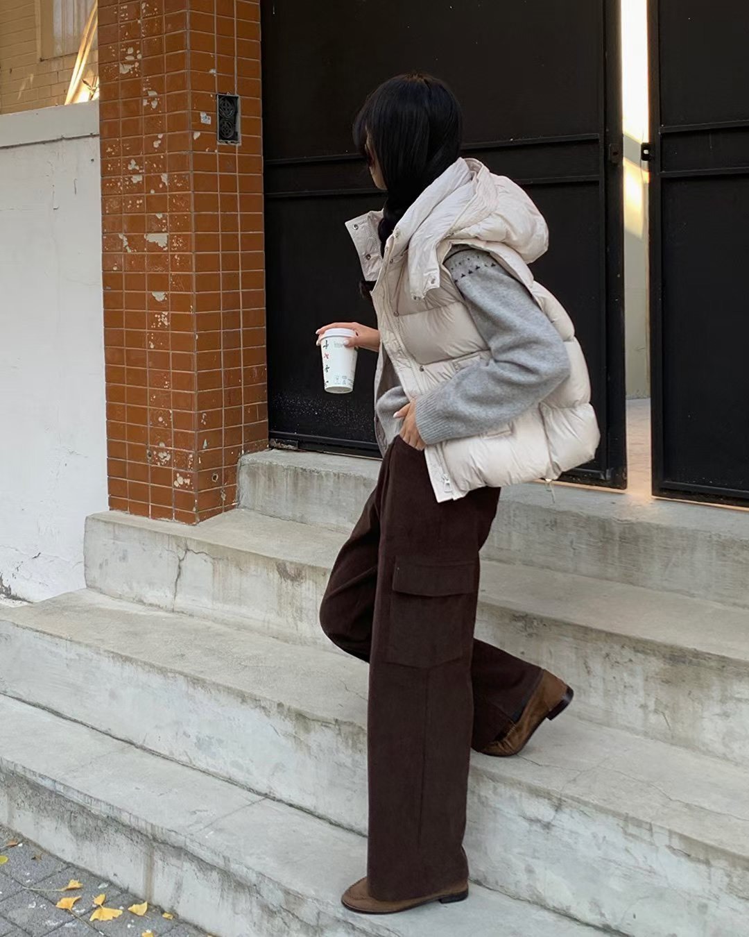 連帽可拆鵝絨馬甲背心