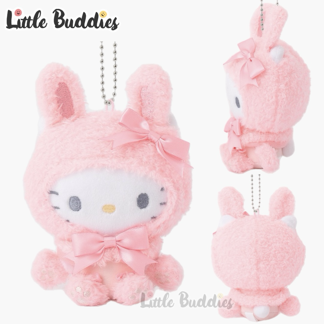 日本 Sanrio 毛毛動物造型蝴蝶結公仔匙扣