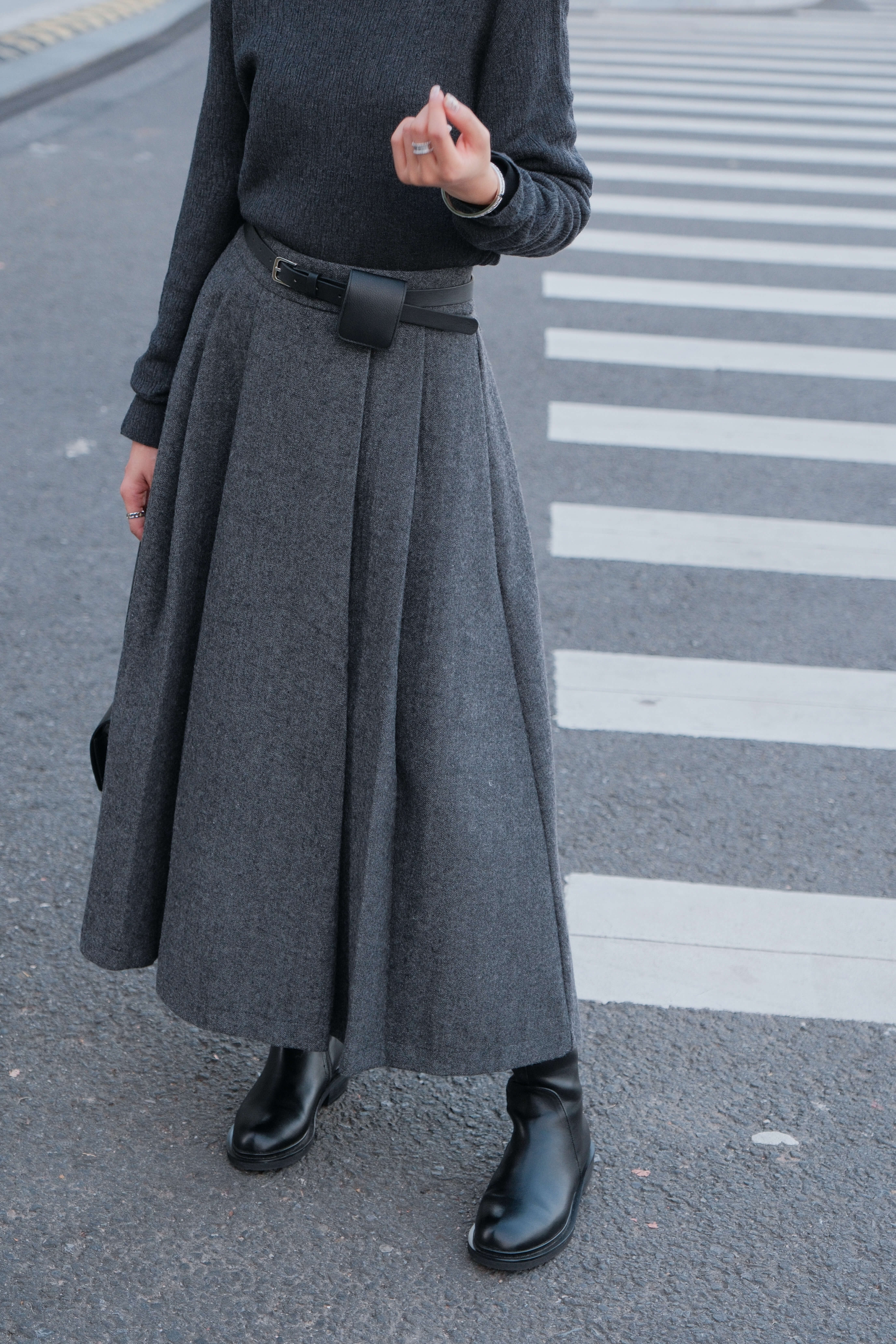 Pleated Wool Maxi Skirt_SK2512L33