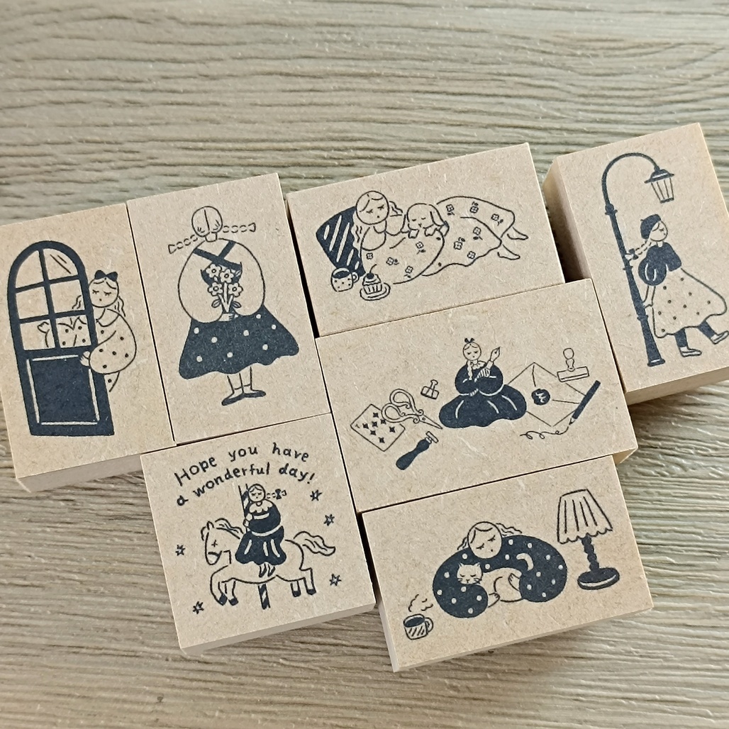 日本Stamp Marche．女孩系列 原創印章 共七款