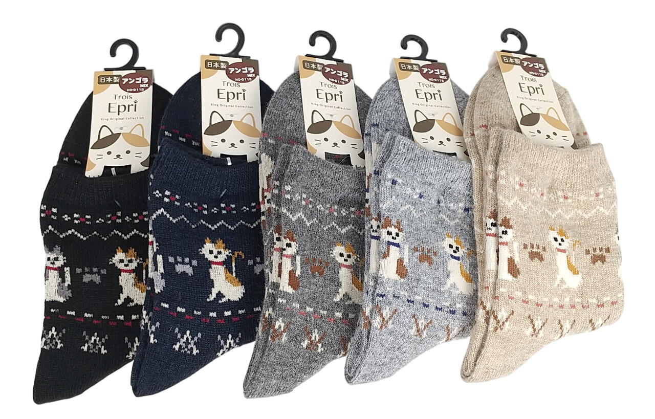 日式貓貓圖案襪 (日本製)