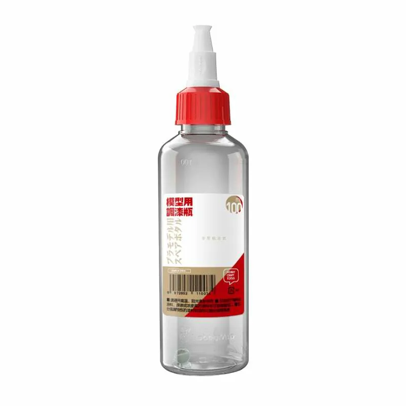 [HOBBY MIO] SPARE BOTTLE FOR MODEL PAINT 100ML WITH MEASUREMENT AND GLASS BALL