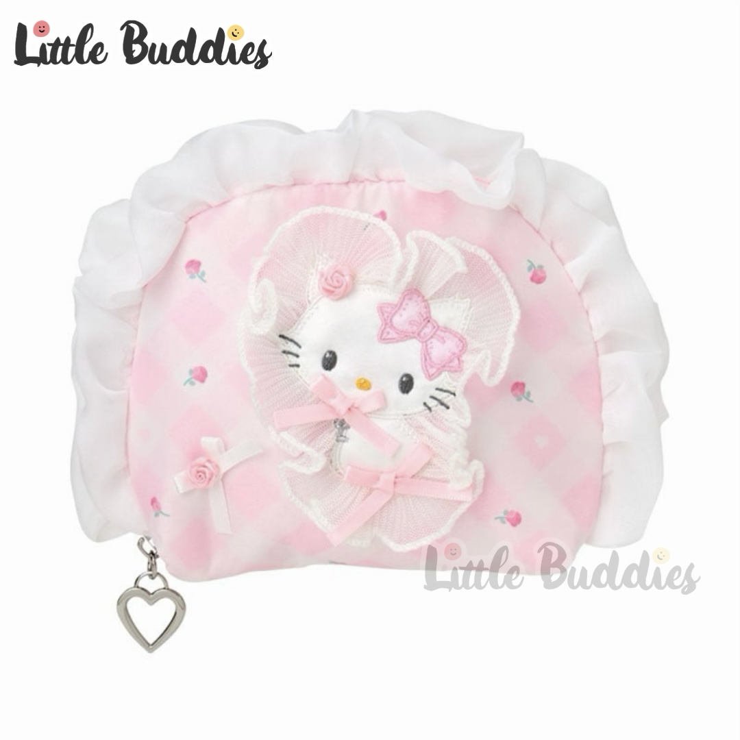 日本 Sanrio Charmmy Kitty 粉紅格仔系列 - 化妝袋