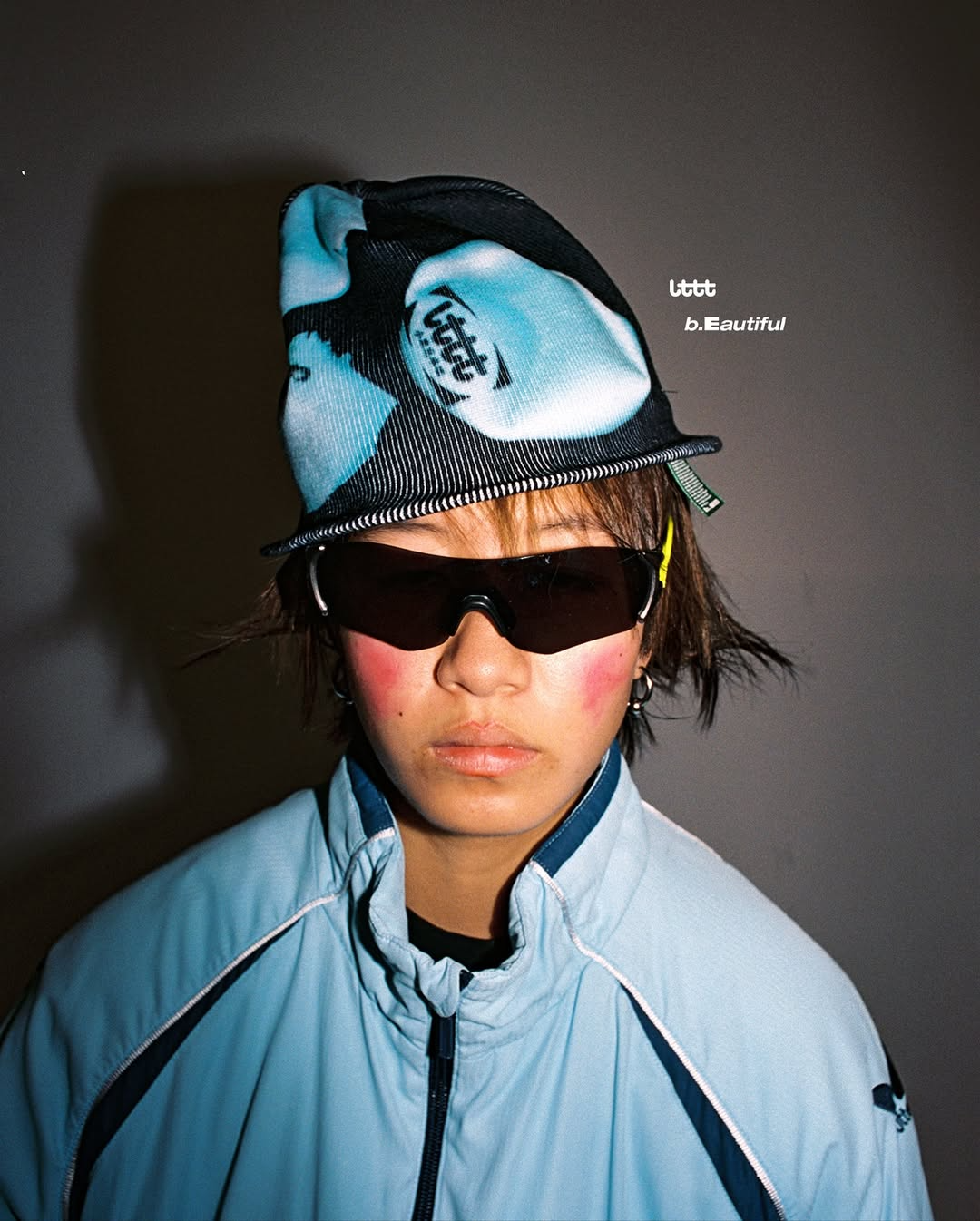 b.Eautiful x LTTT Burst Beanie (Black / Light Blue)