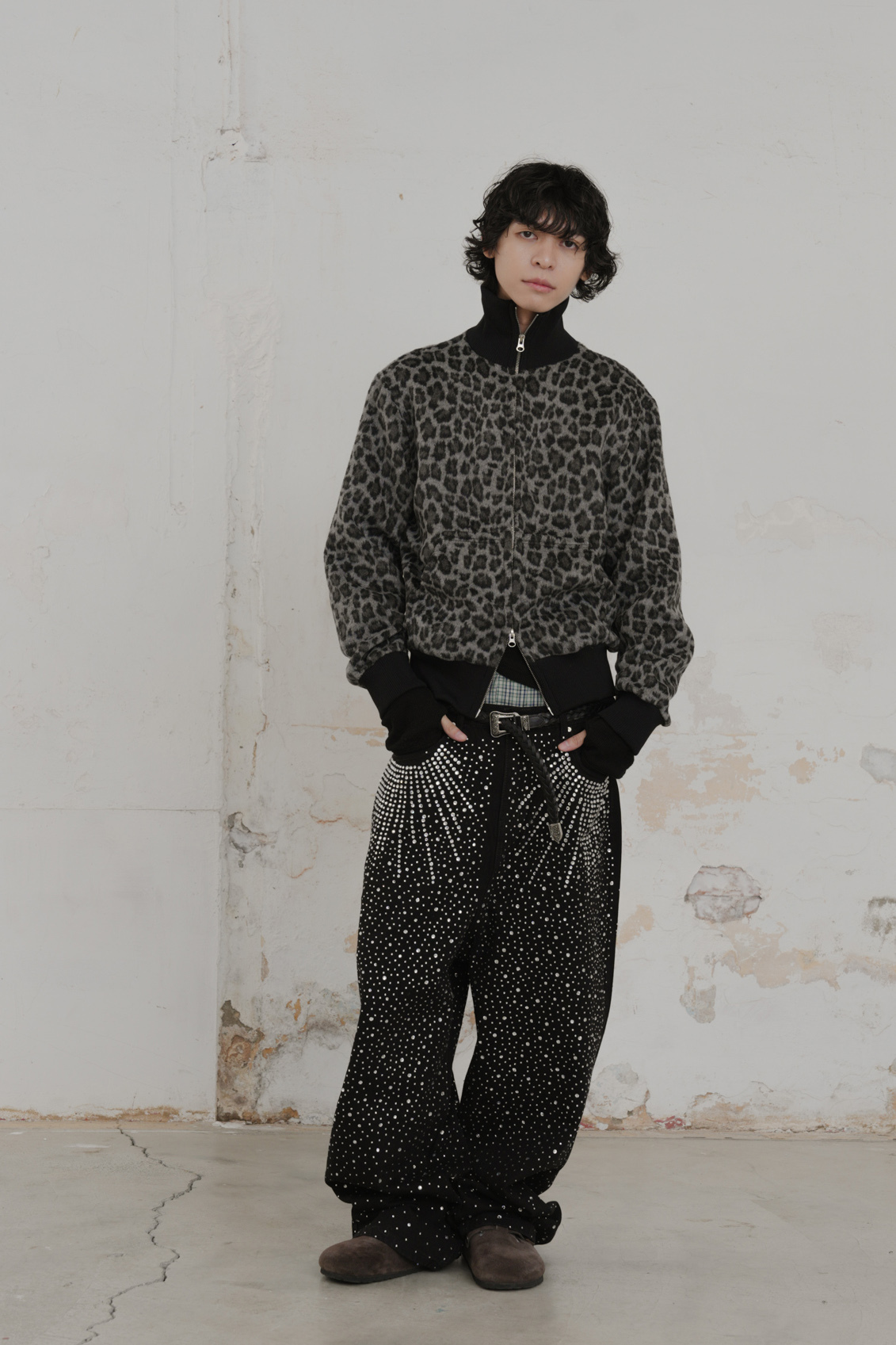 Leopard Cropped Zip-Up Jacket #外套