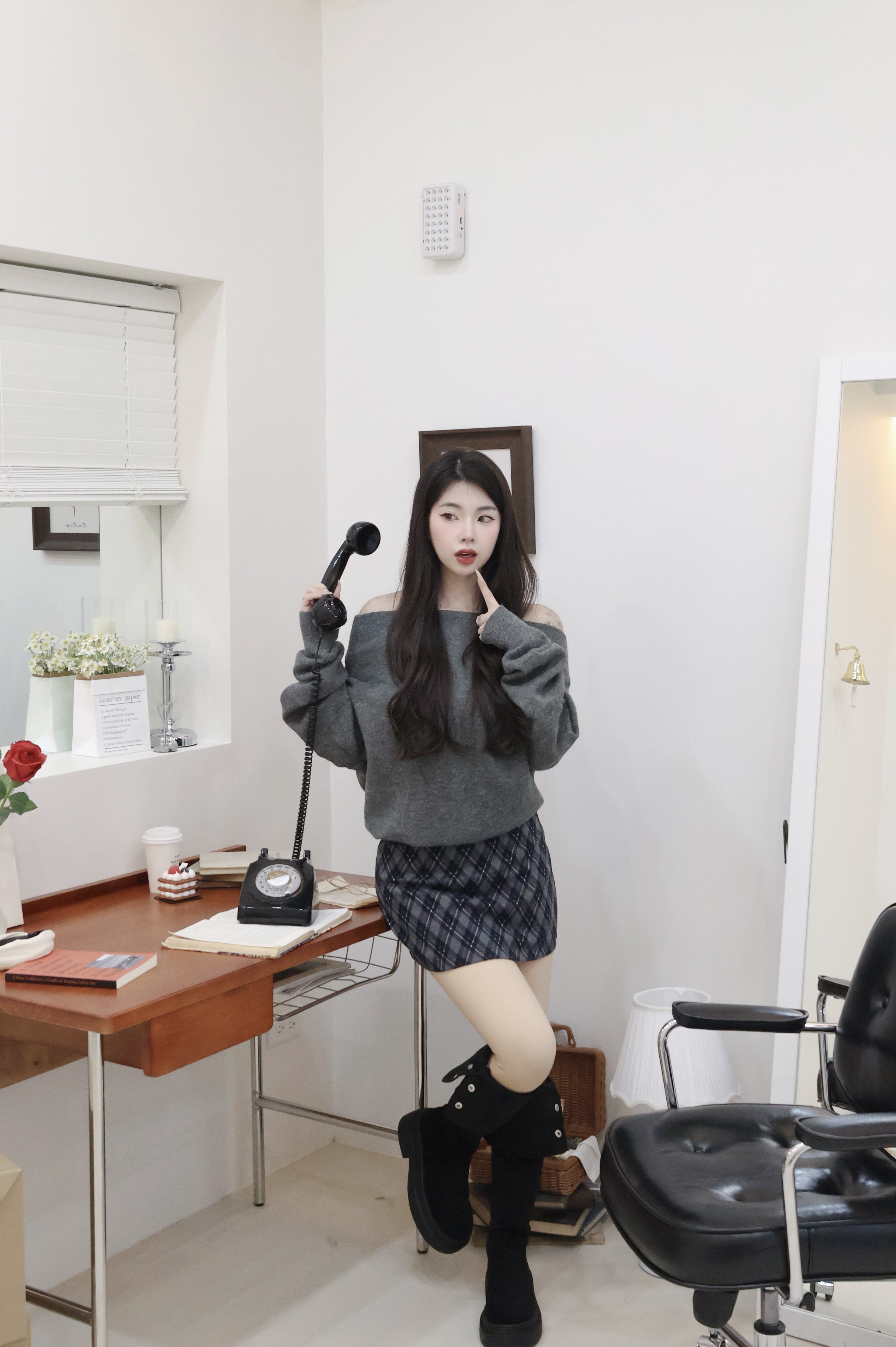 韓國氣質一字領🤎