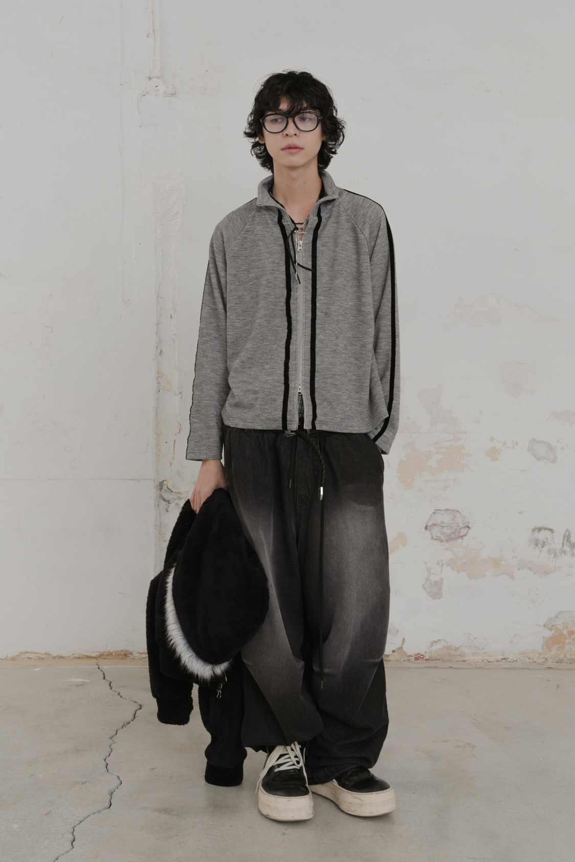 Line Point Knit Zip-Up #罩衫