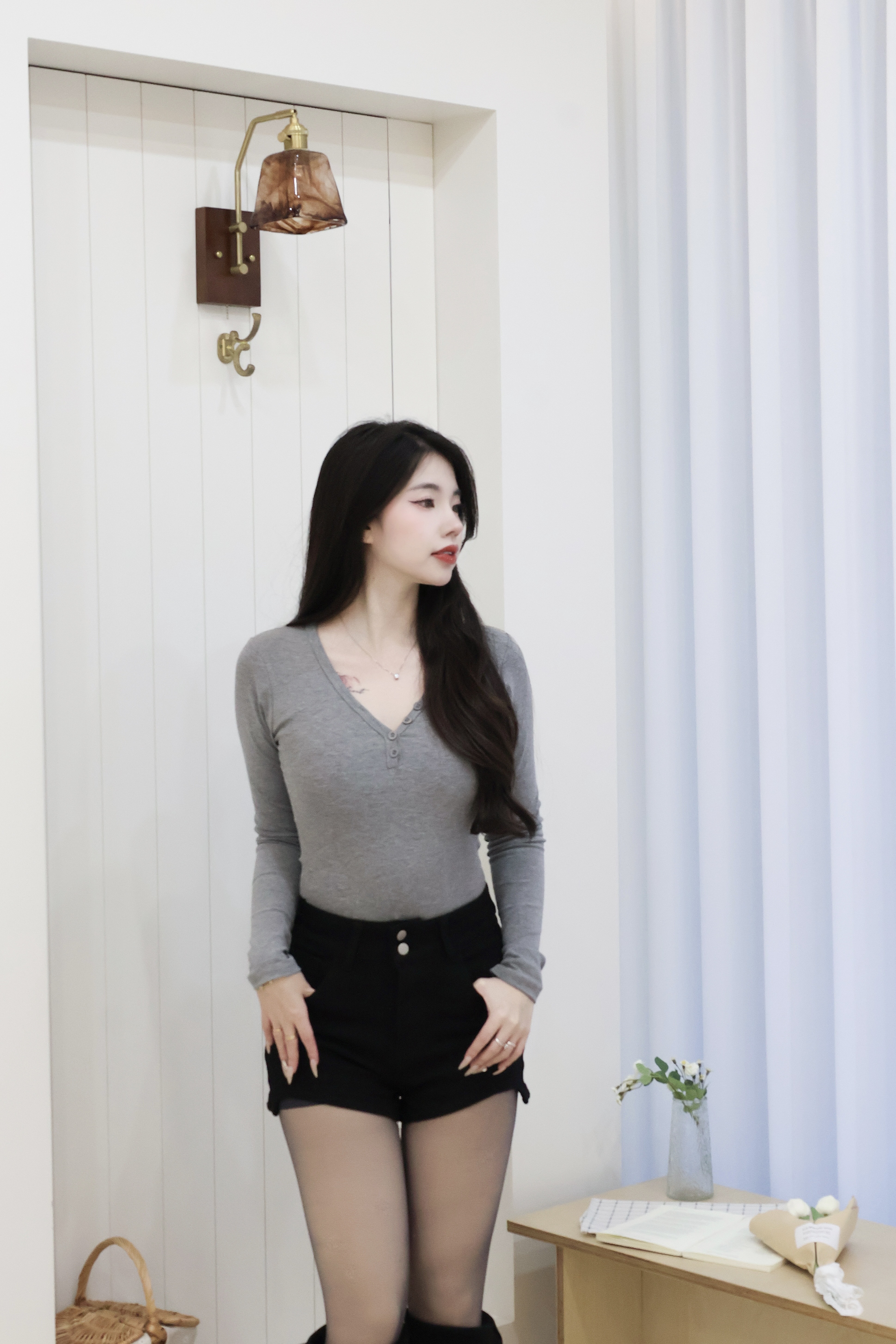 v領排釦針織衣🧁