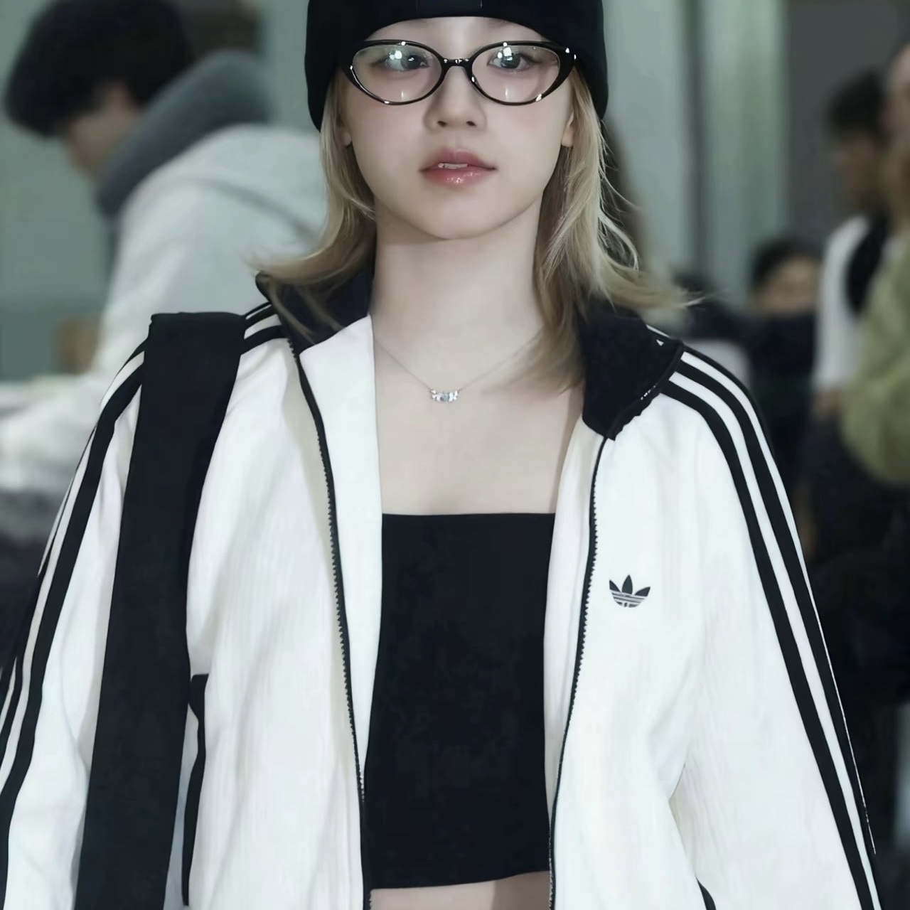 adidas ORIGINALS TRACK TOP SS25 KNIT 三葉草 三線條 華夫格 短版針織運動外套 女款 KC2649