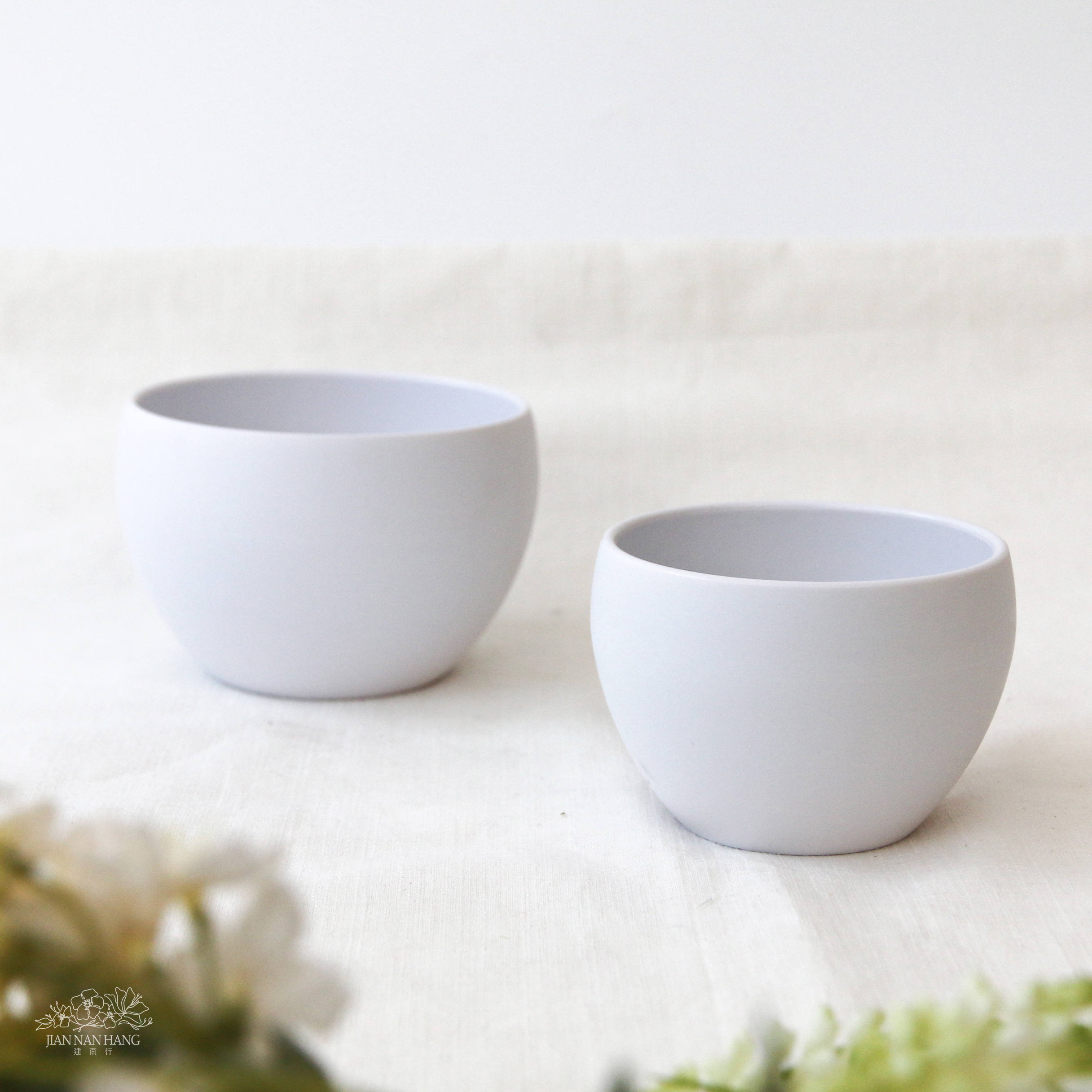 塑膠花器 小圓碗 白 2尺寸