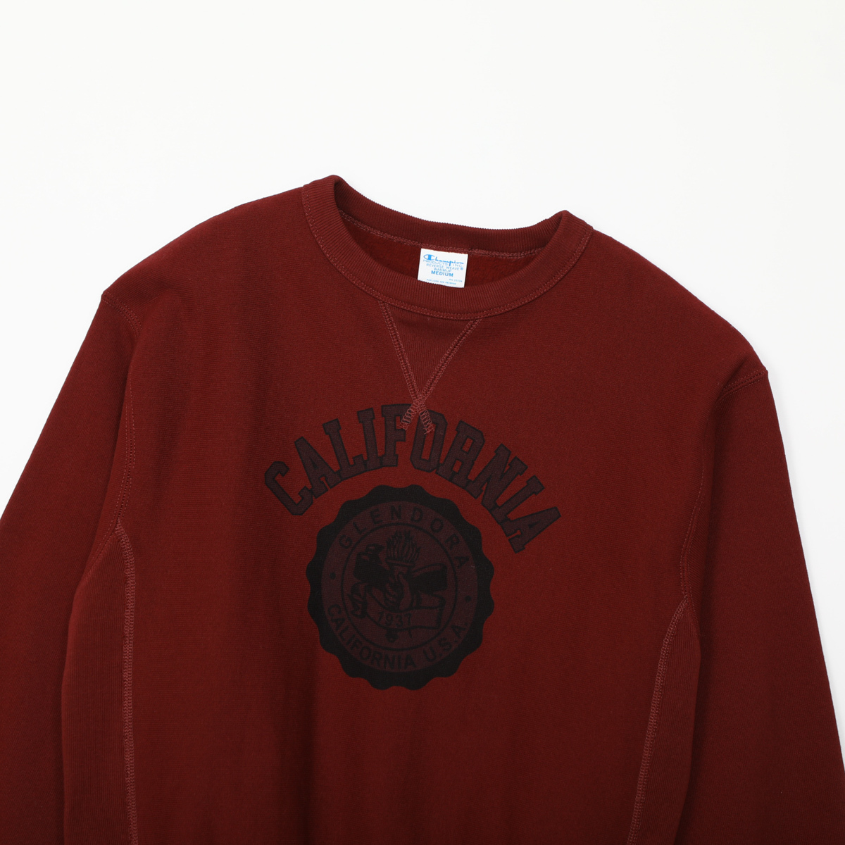 女款-CASUAL 寬版印花衛衣-深紅色（CW-C003-935）