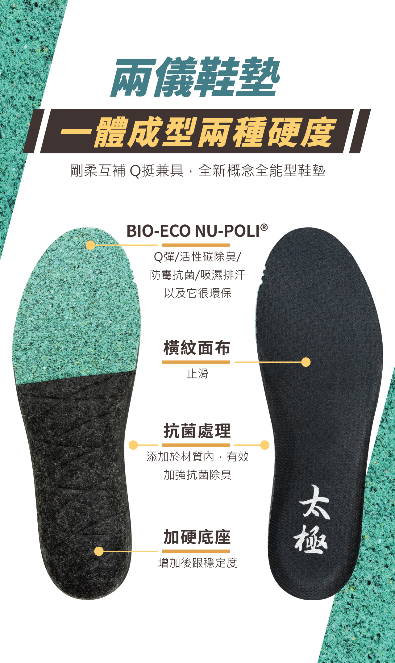 USTINI 我挺你健康鞋 太極兩儀鞋墊 商品特色