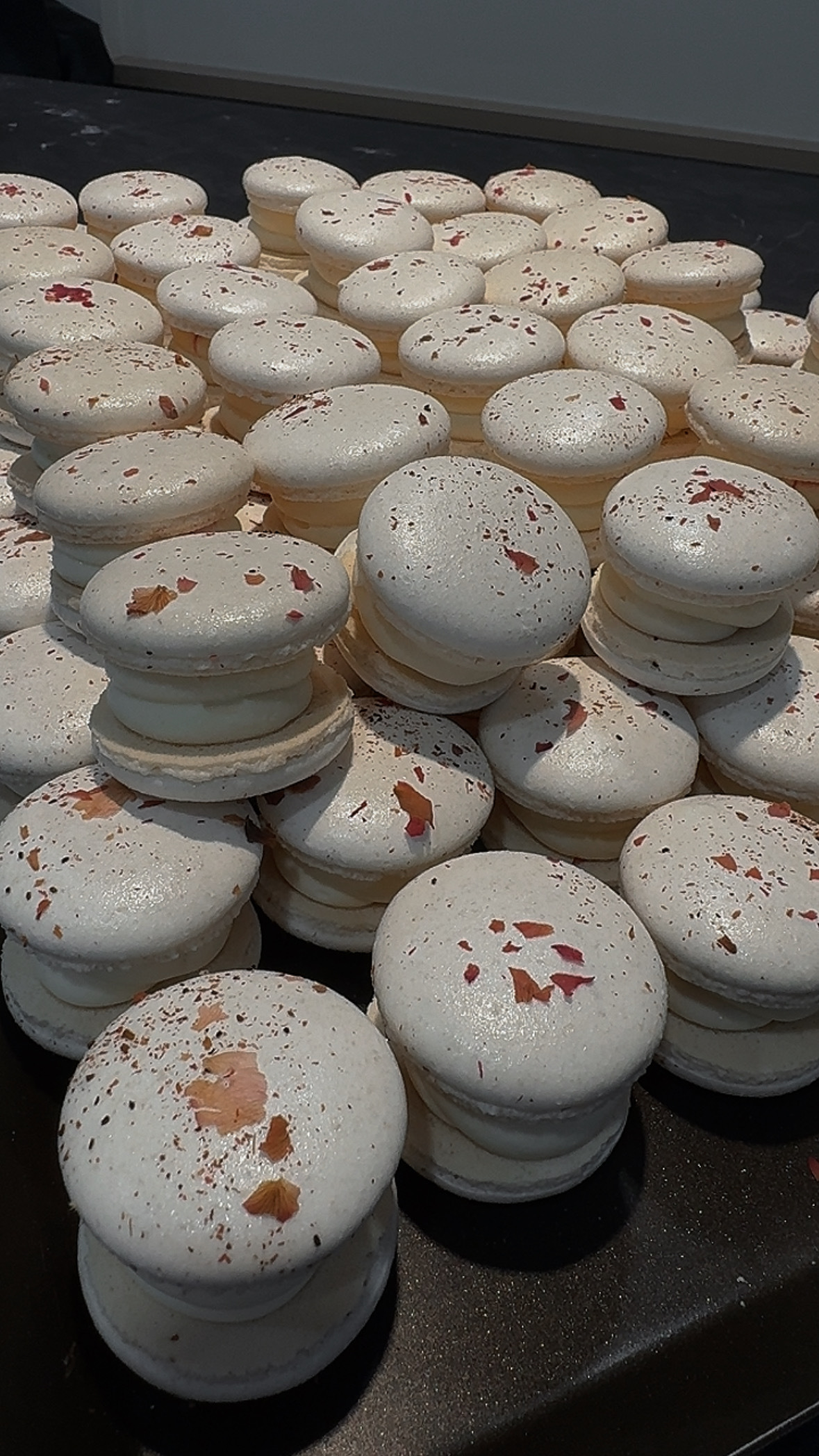 Rose Lychee Raspberry Macarons