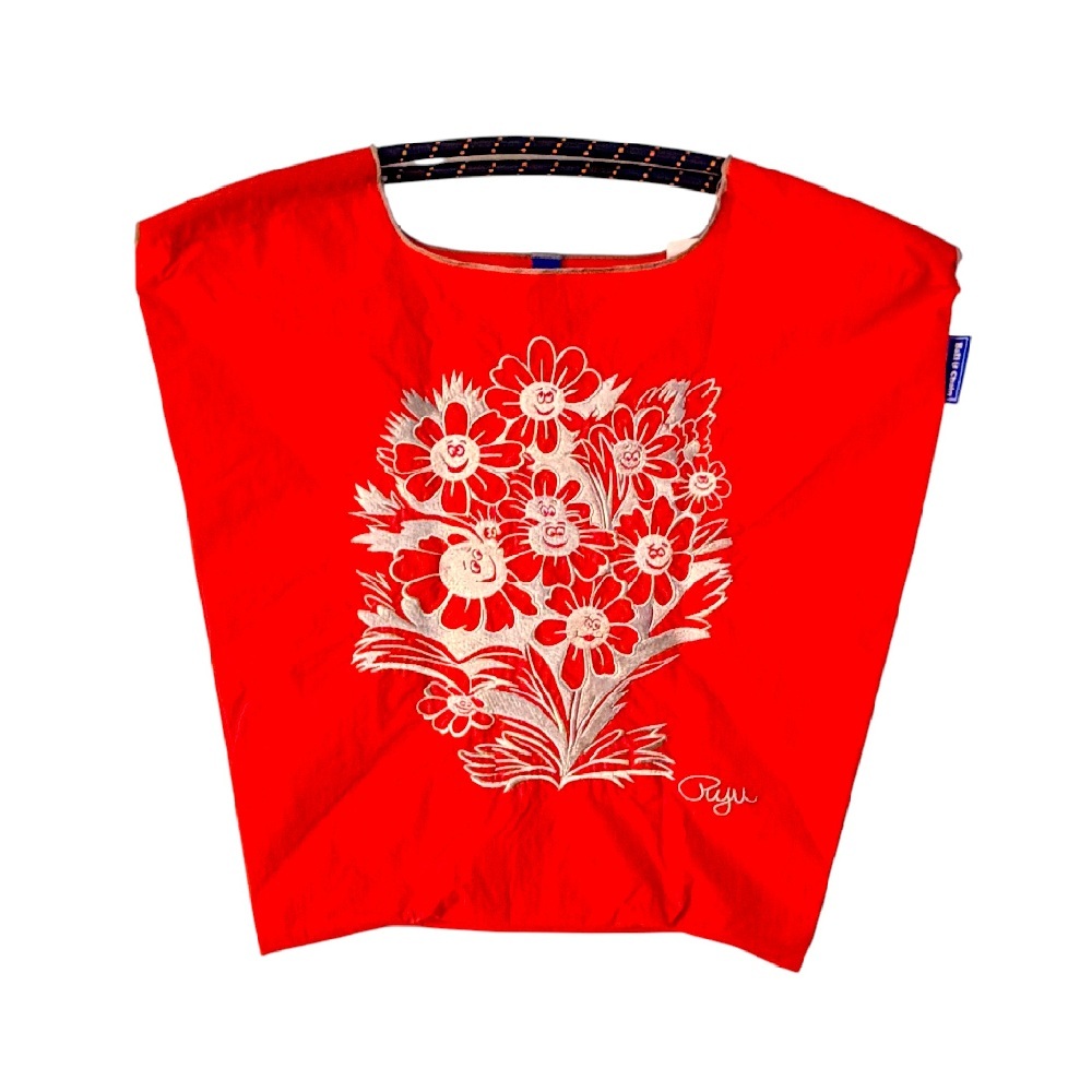 Ball＆Chain 刺繡環保購物袋 M號 - 紅 (31400805)