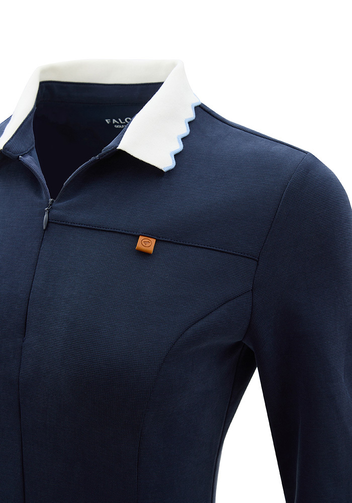 Petale花瓣領飾長袖洋裝-月光藍