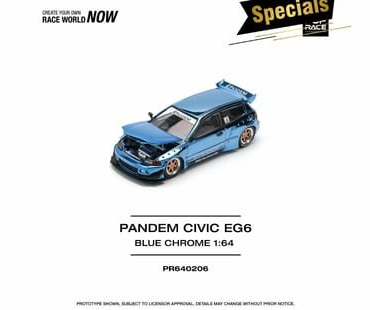 1:64 PANDEM CIVIC EG6 - BLUE CHROME