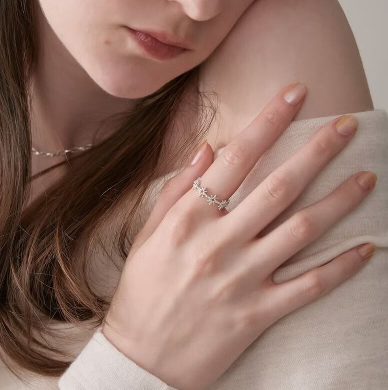 [連線優惠] NOJESS 純銀星形疊戴戒指