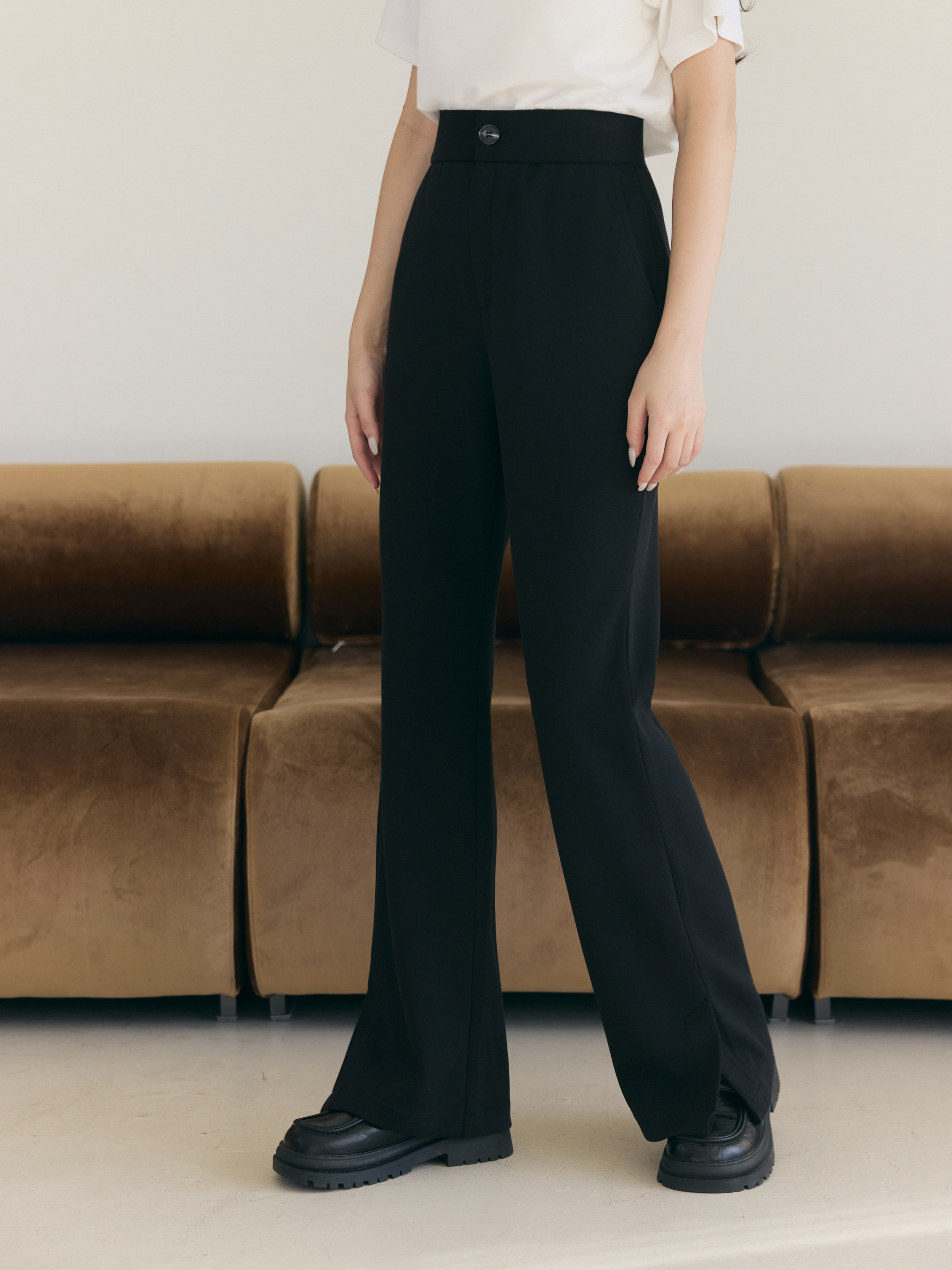 オリジナル 脚長バランス スリットパンツ