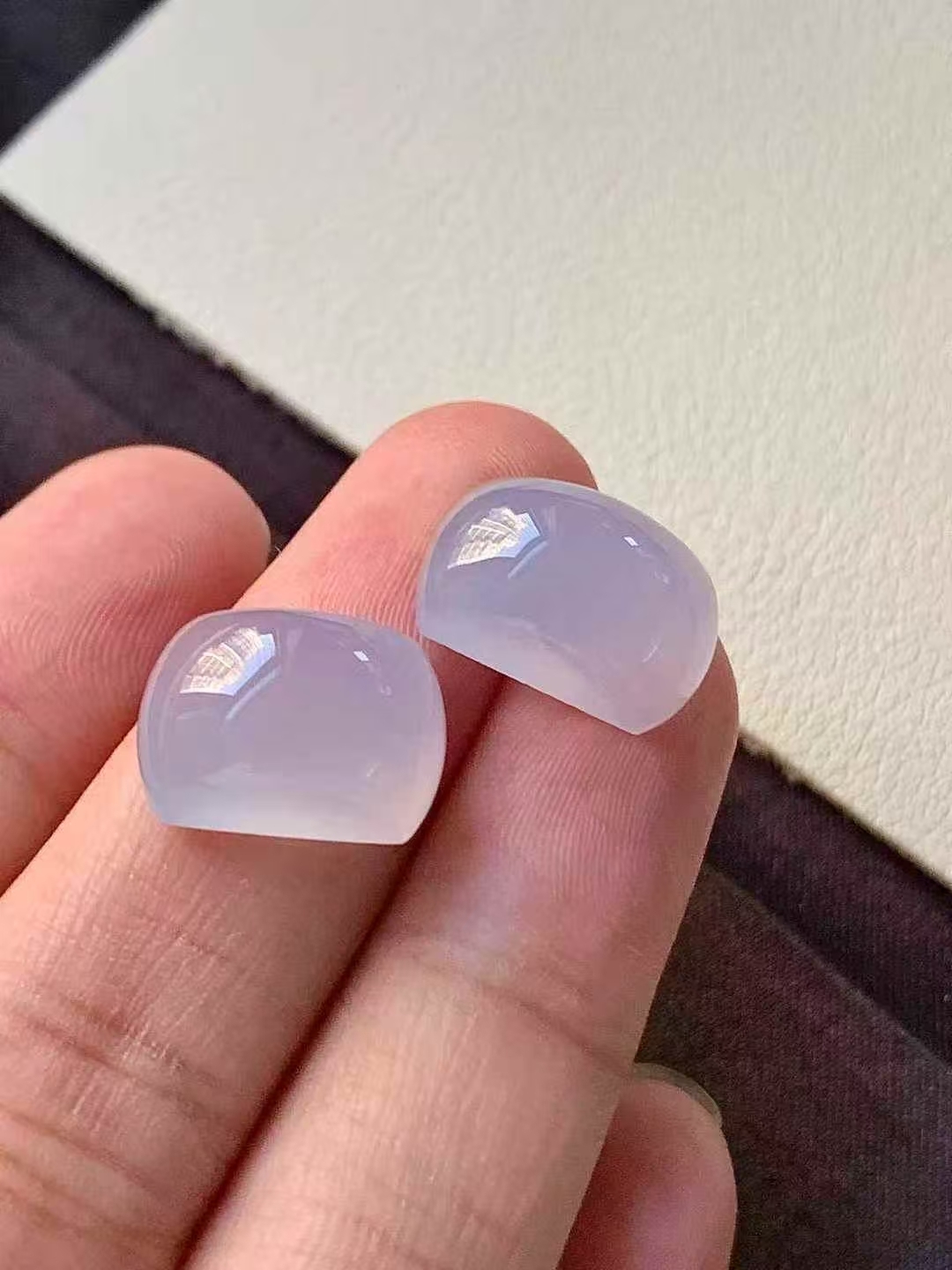 127359 翡翠紫羅蘭馬鞍一對