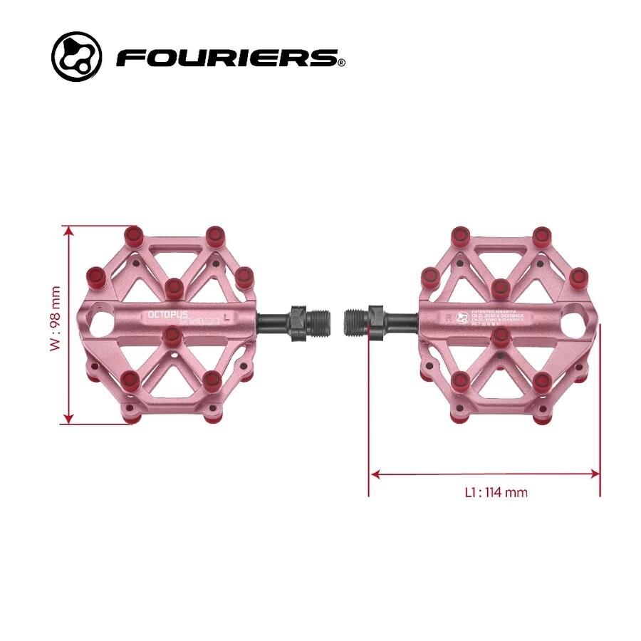 富律業 FOURIERS  單車寬版踏板 自行車加大踏板 防滑不傷腳軟釘系列專利 PT-OCT (章魚)