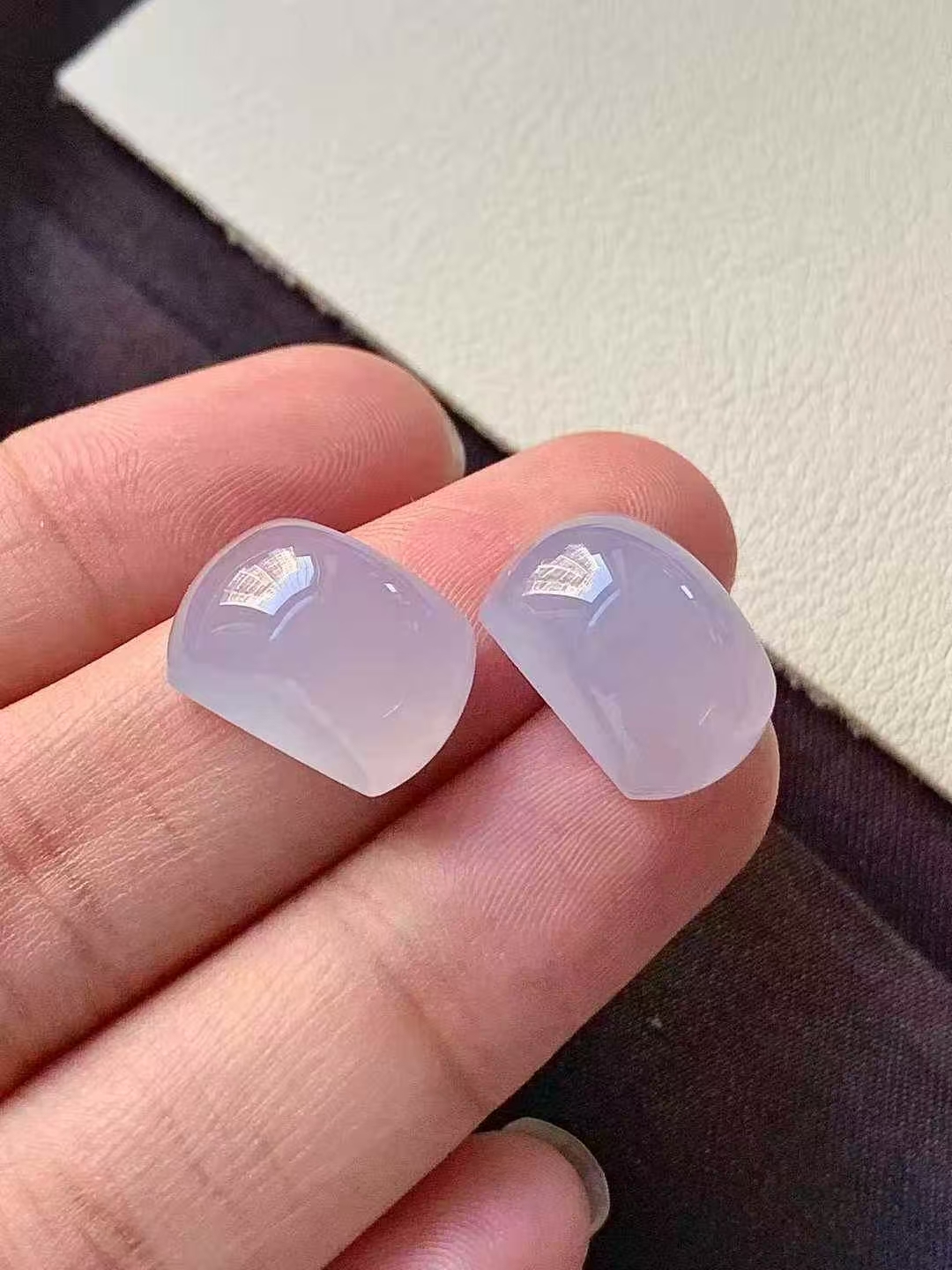 翡翠紫羅蘭馬鞍一對,天然翡翠A玉, 緬甸玉, Jade, Jadeite