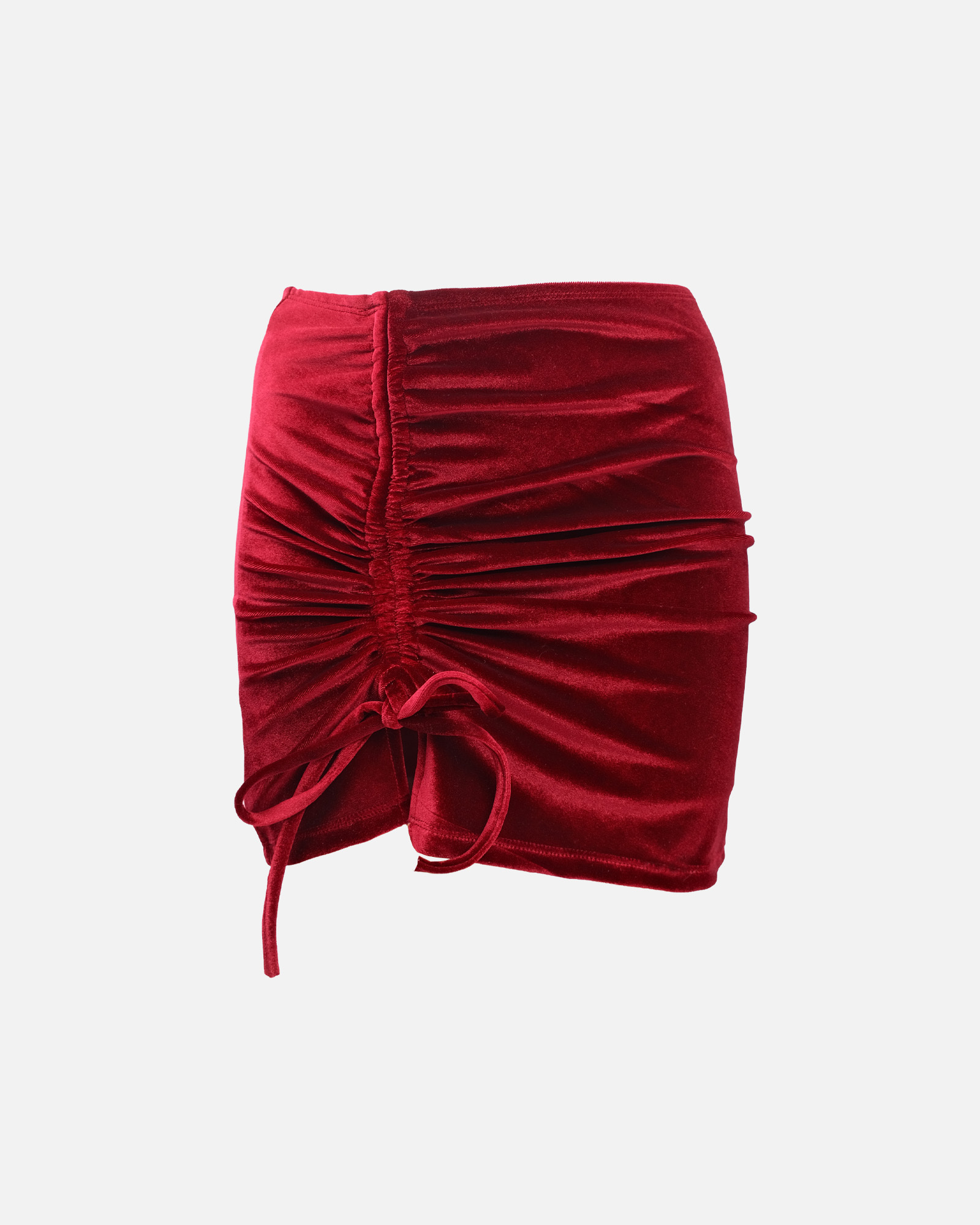 【酒紅絨】Aura 開衩抽繩外罩泳裙