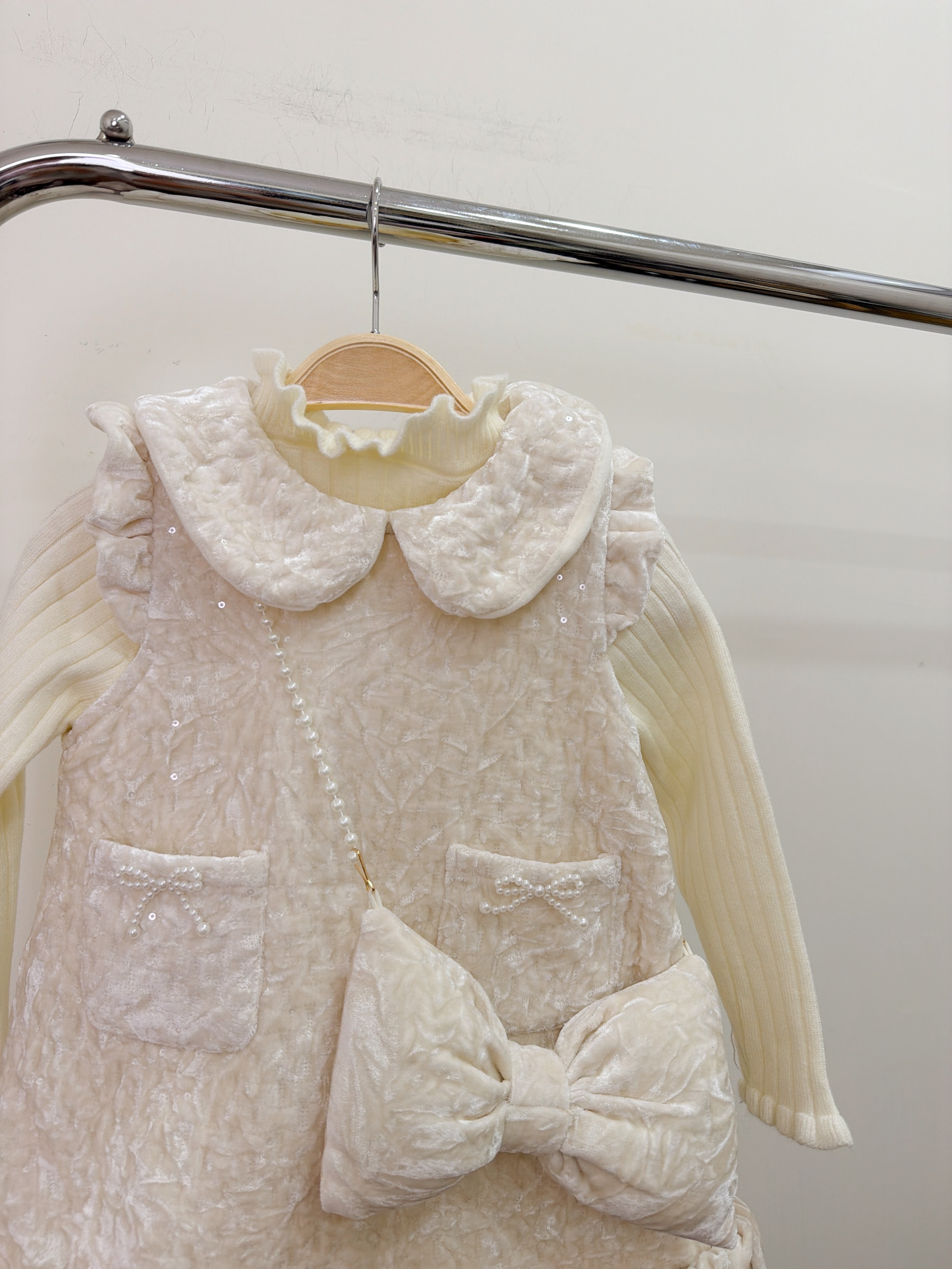 x2568過年企劃-氣質女孩絨布洋裝兩件組