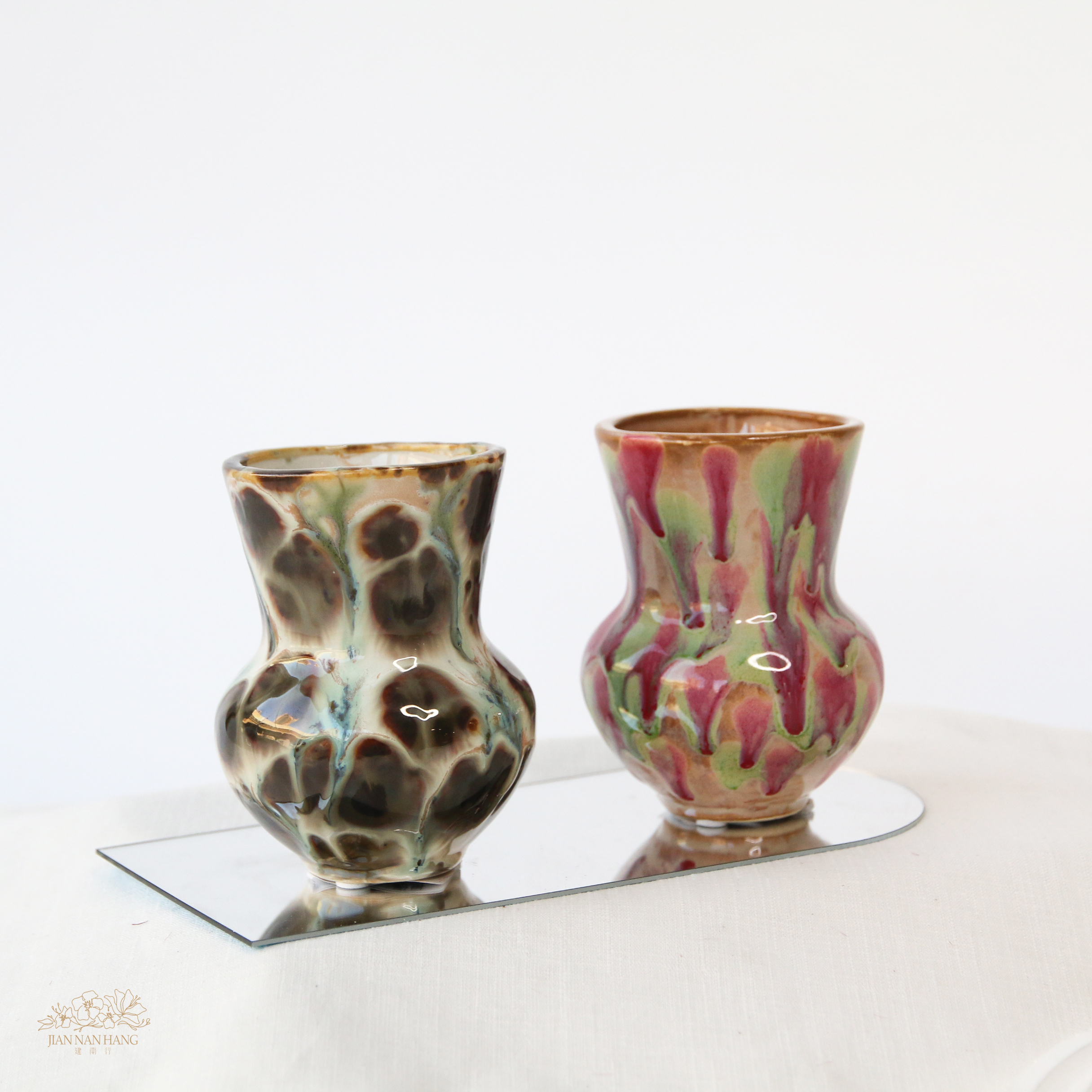 陶瓷花器 手繪不規則暈染瓶 2色