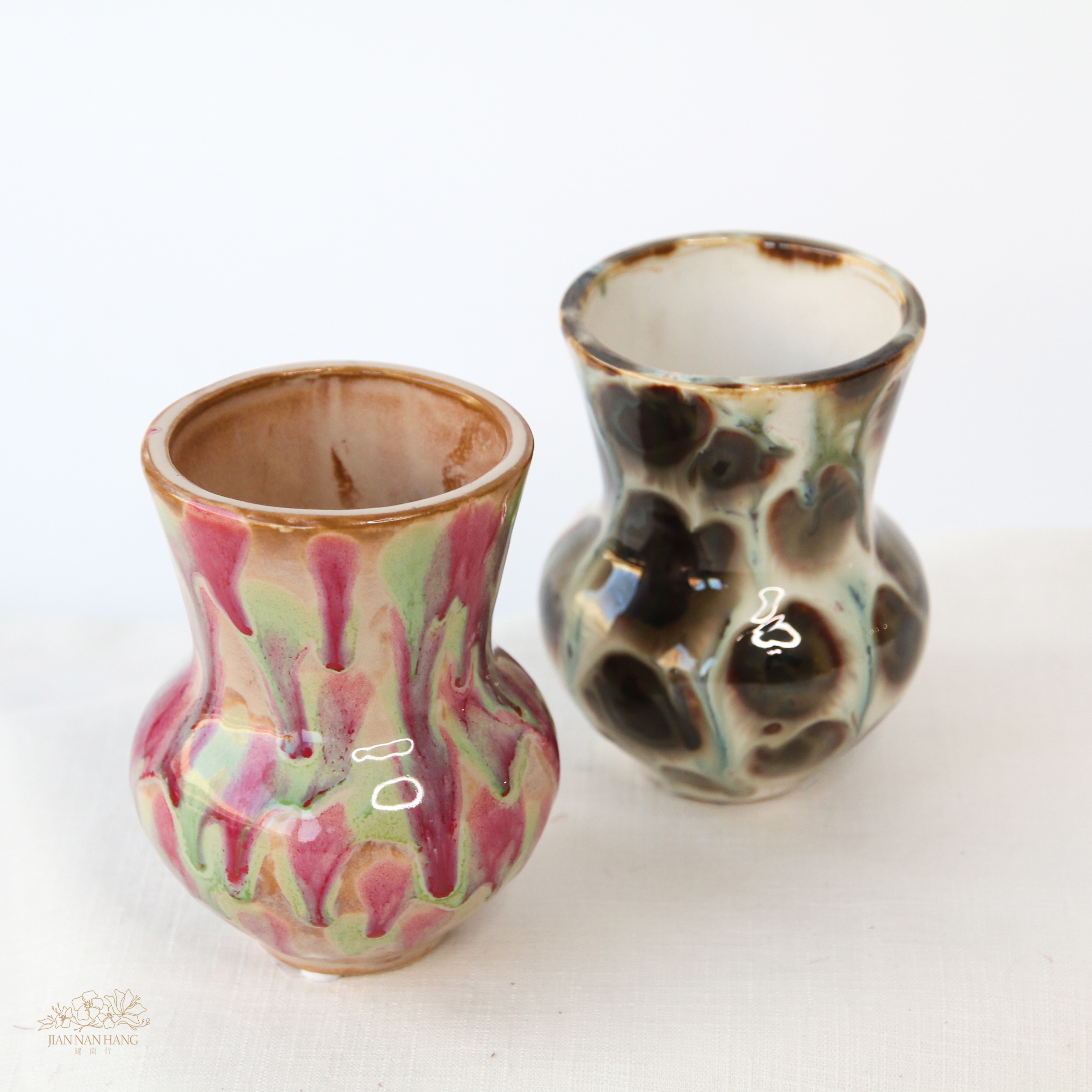 陶瓷花器 手繪不規則暈染瓶 2色