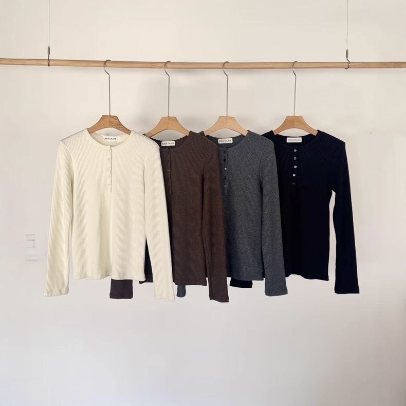 452 正韓排釦直螺紋上衣