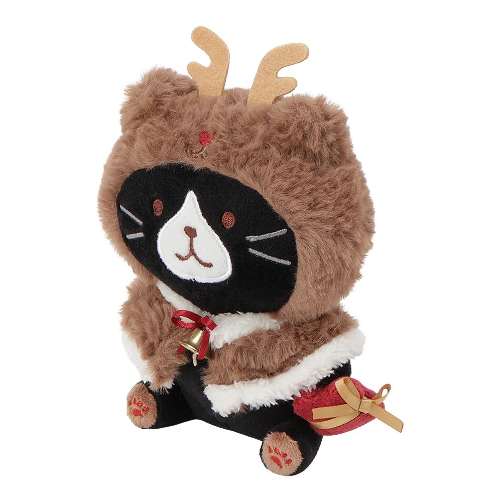 Fuku Fuku Nyanko Christmas Sitting Doll 20cm - Kurosuke