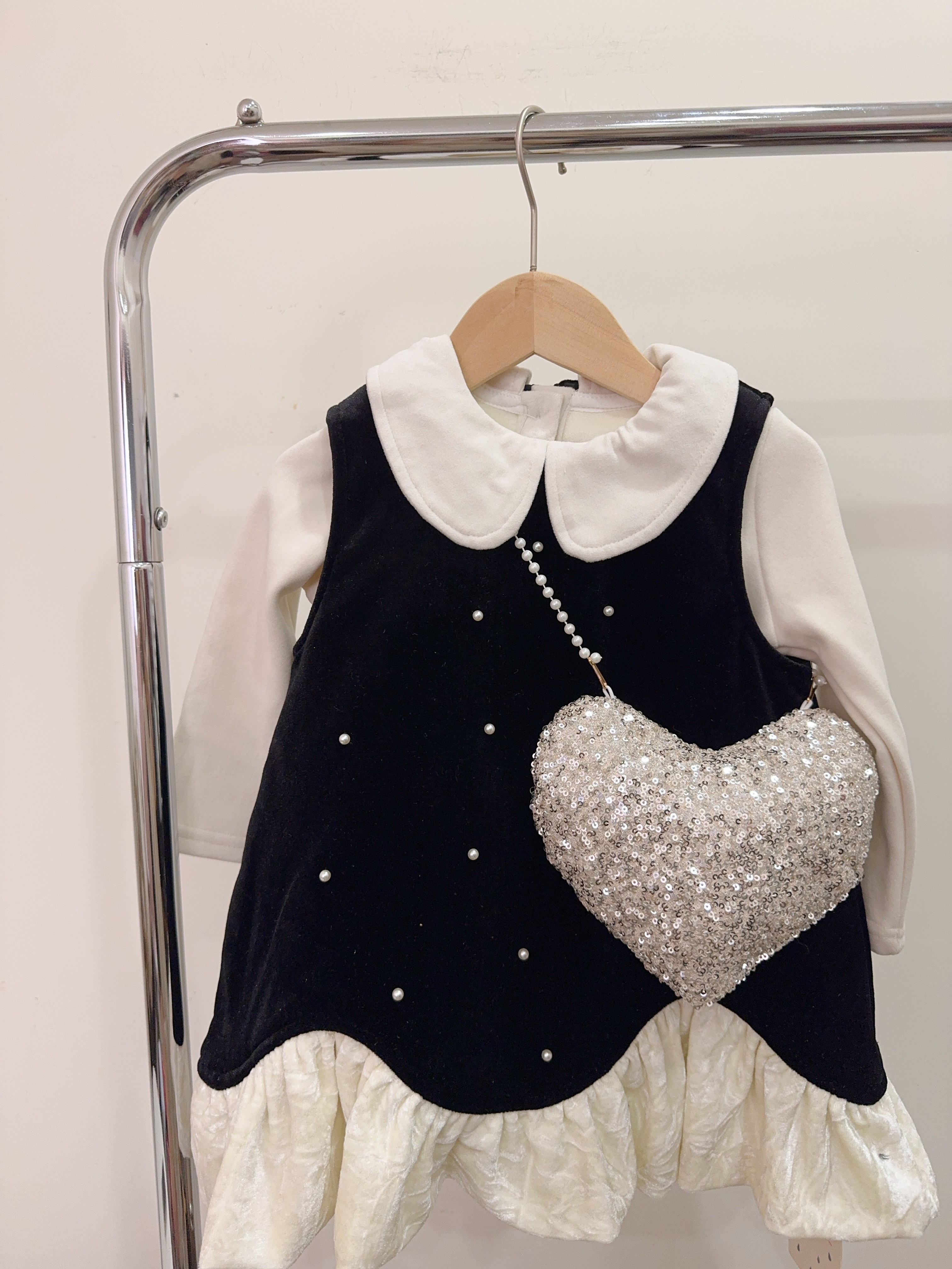 9805絨毛氣質洋裝套組