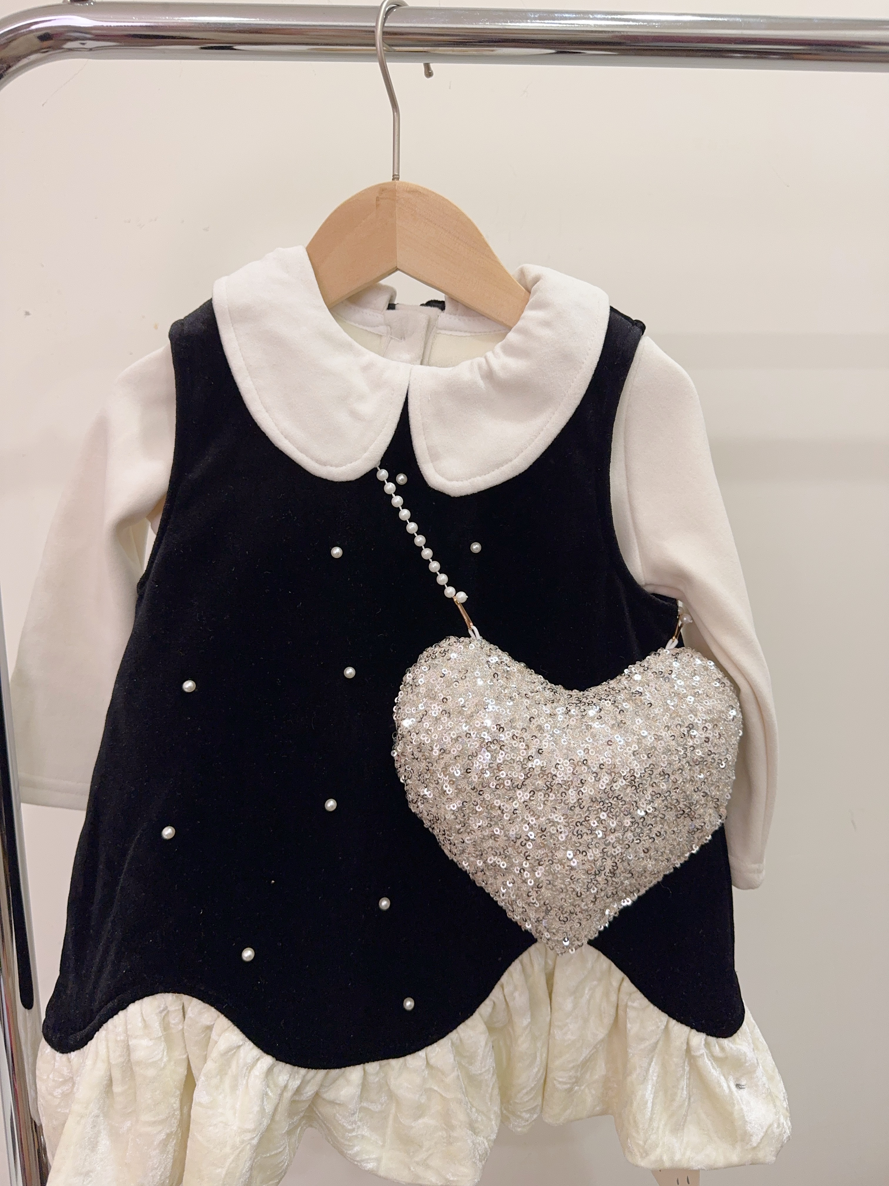 9805絨毛氣質洋裝套組