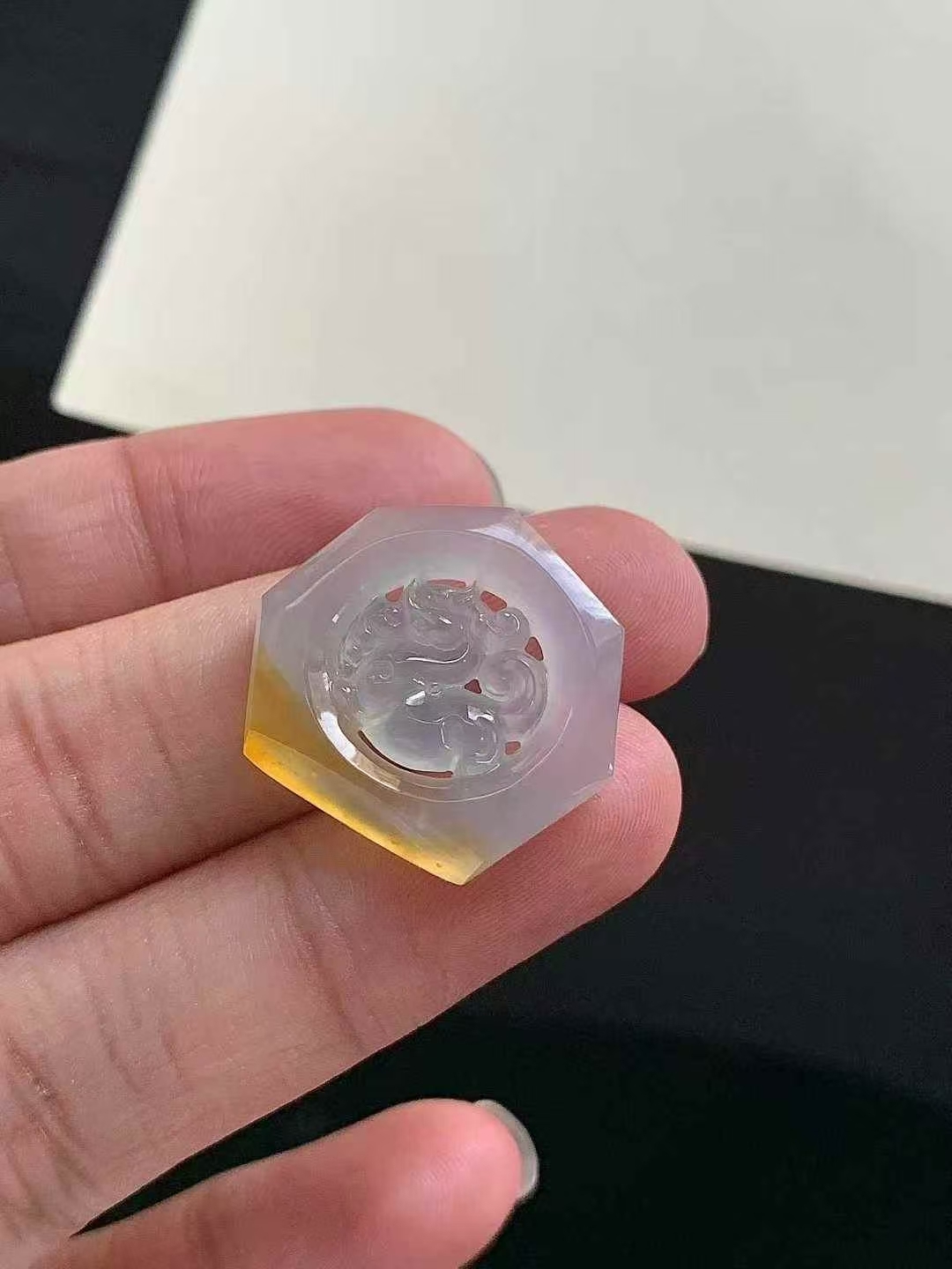 127363 翡翠黃翡麒麟圈