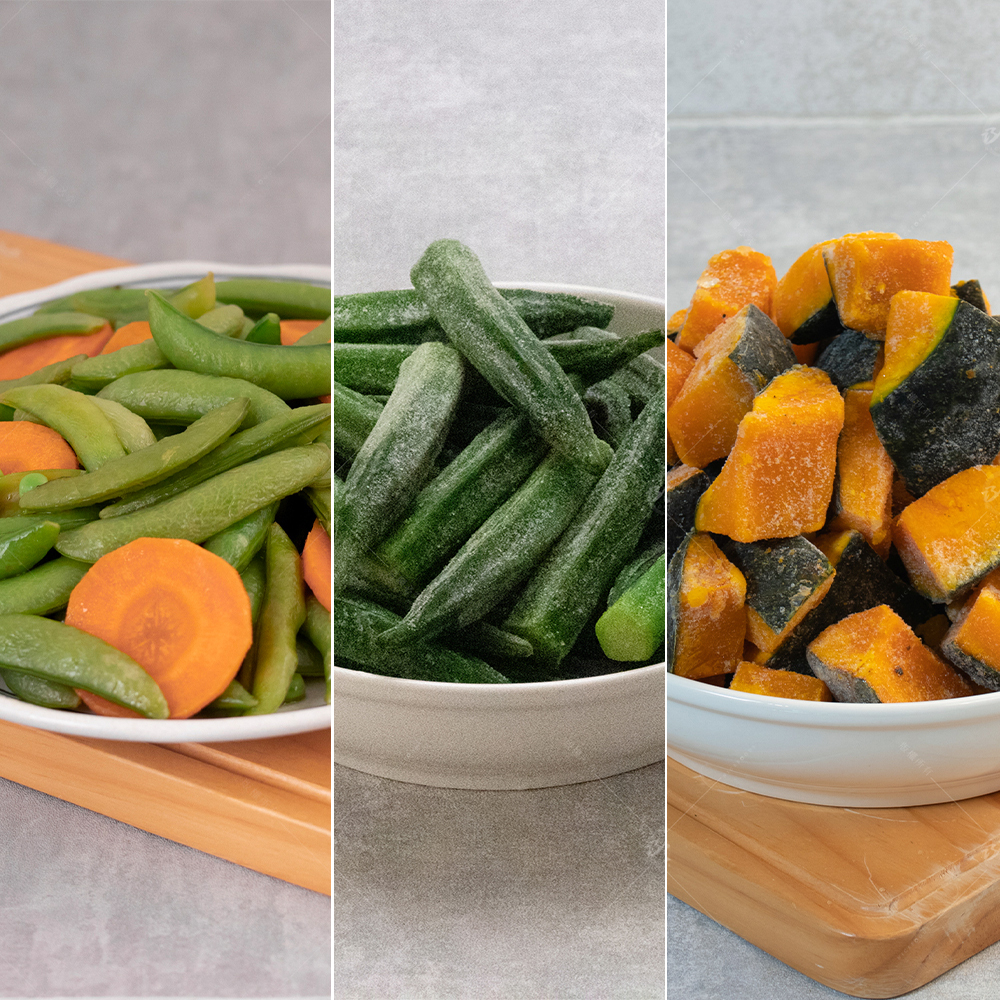 營養蔬食3包組(甜豆莢/秋葵/南瓜塊)