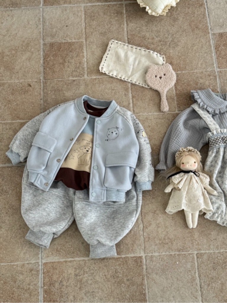 星星小熊暖暖插畫外套